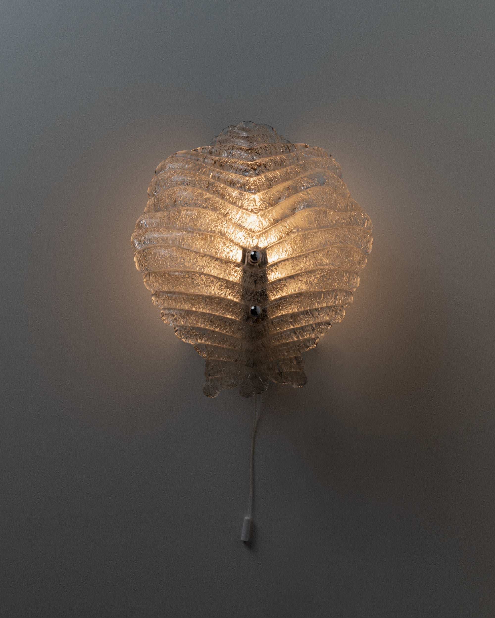 Vintage Murano Glass Wall Lamp for Honsel Lamps by Bottega Jacobs | The Oblist — ribbed glass design