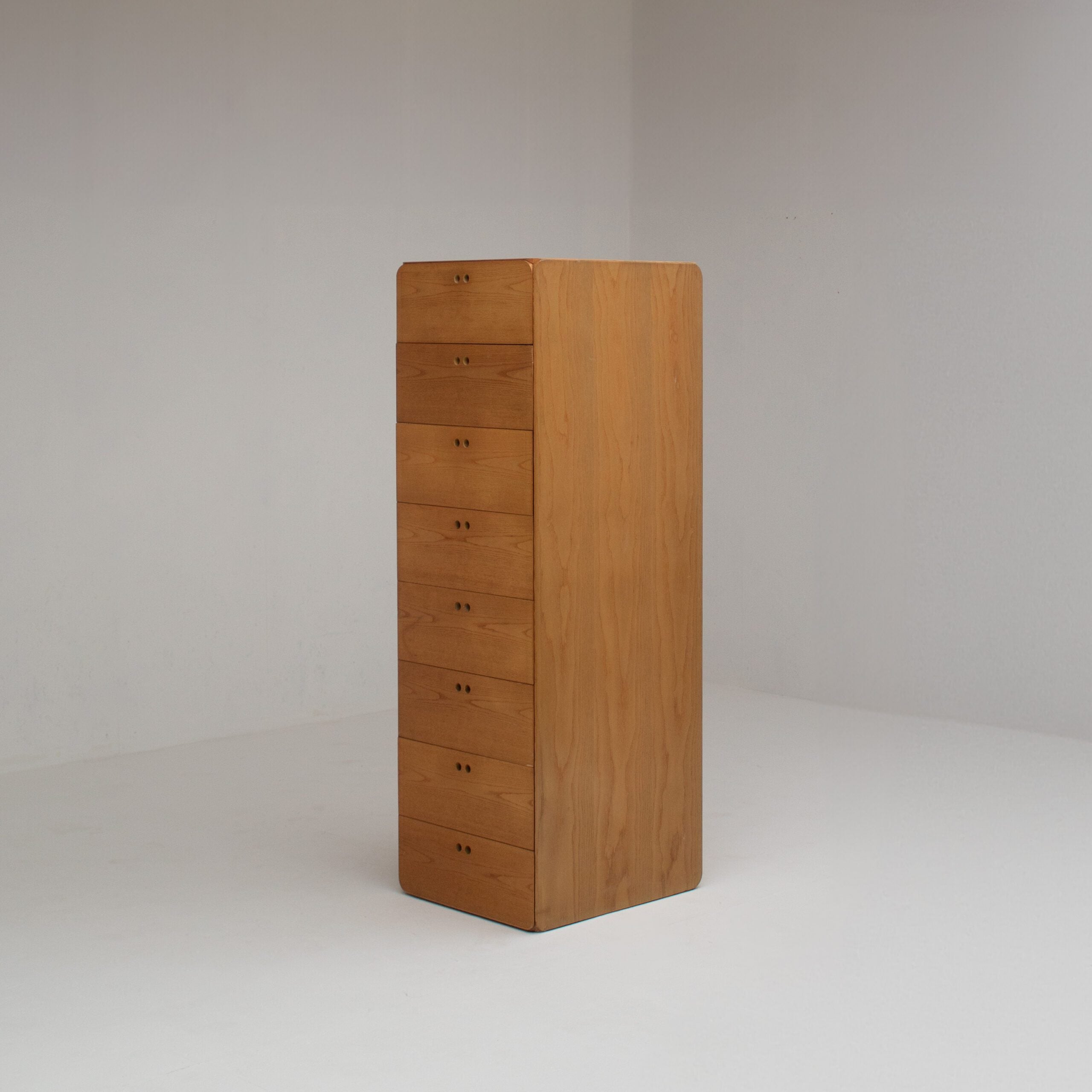 Tall Wooden Drawer Cabinet by Derk Jan De Vries — side angle