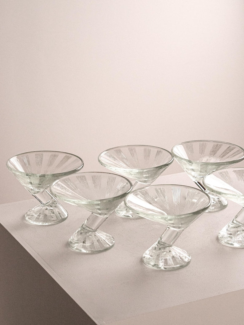 Vintage Bowls in Glass La Rochere set of 6 by Studio Ecubed | The Oblist