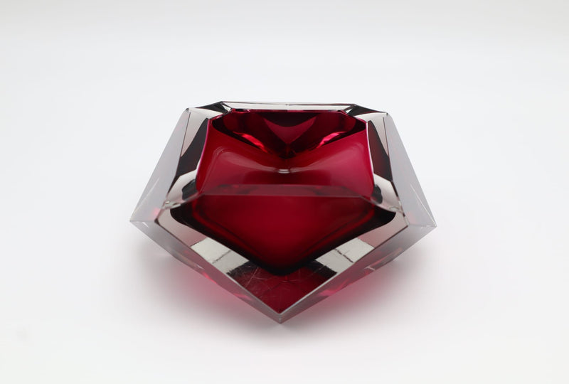 Mid-Century Sommerso Murano Glass "Garnet" Ashtray by Mandruzzato – 1965 by Forma Finds | The Oblist