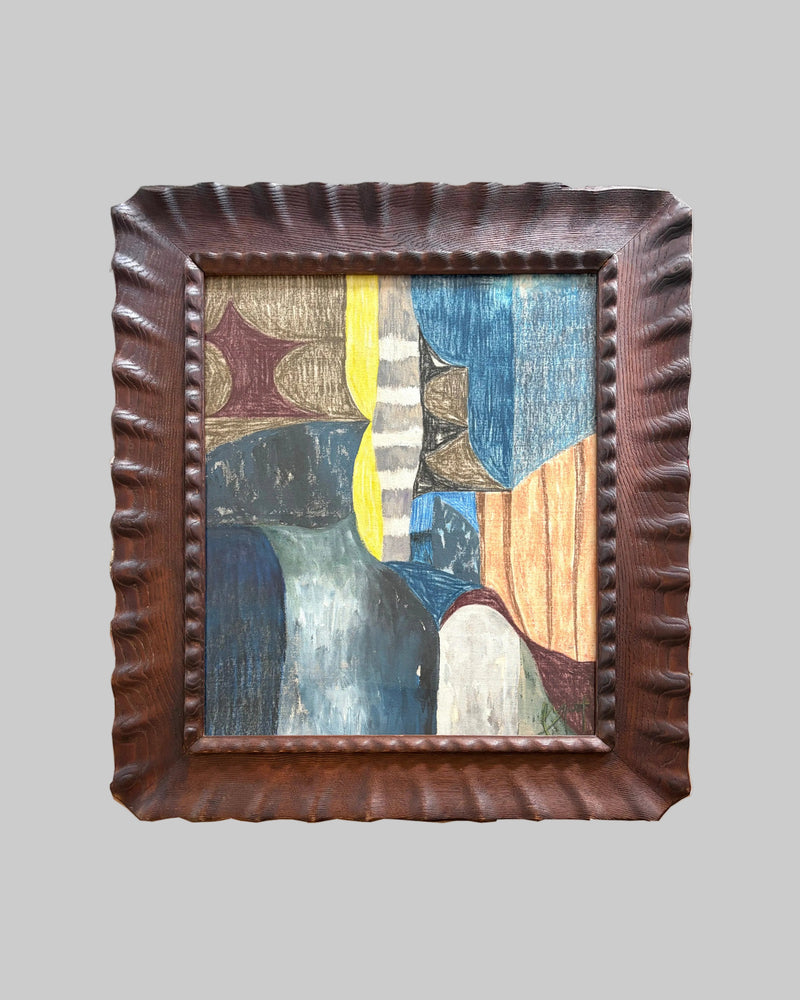Festiva' Painting by Paula Piquet | The Oblist — wooden frame, colorful abstract design