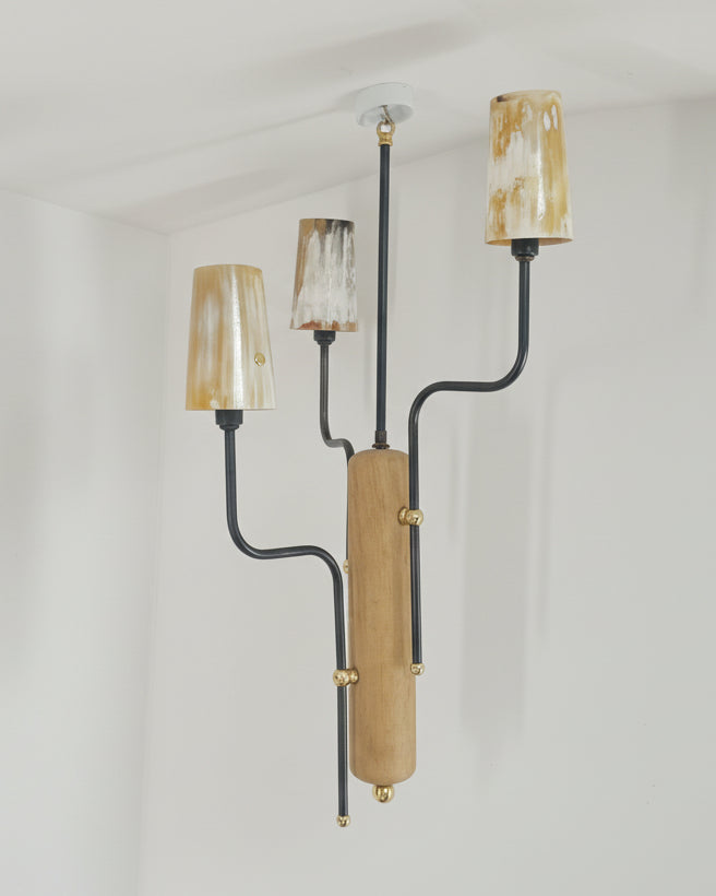Contemporary Pendant Light in Oak - Horn Collection by Charlotte Packe Studio | The Oblist — oak wood, modern design