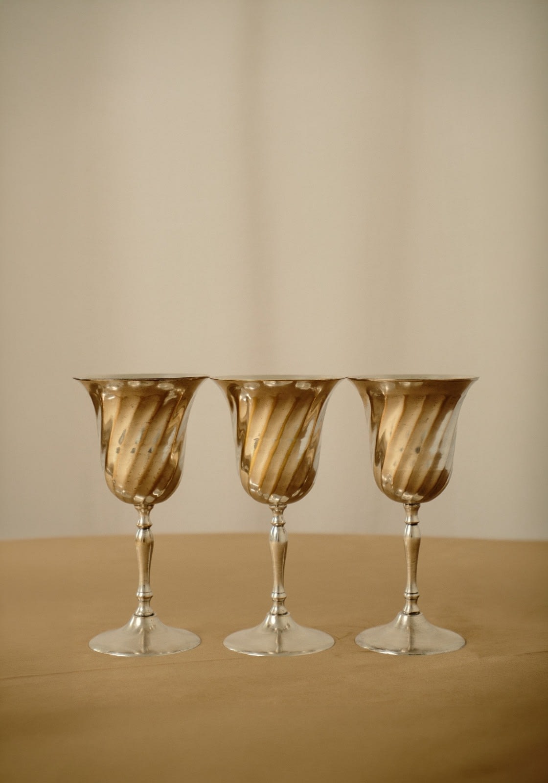Set of 6 Silver-Plated Goblets — lifestyle setting