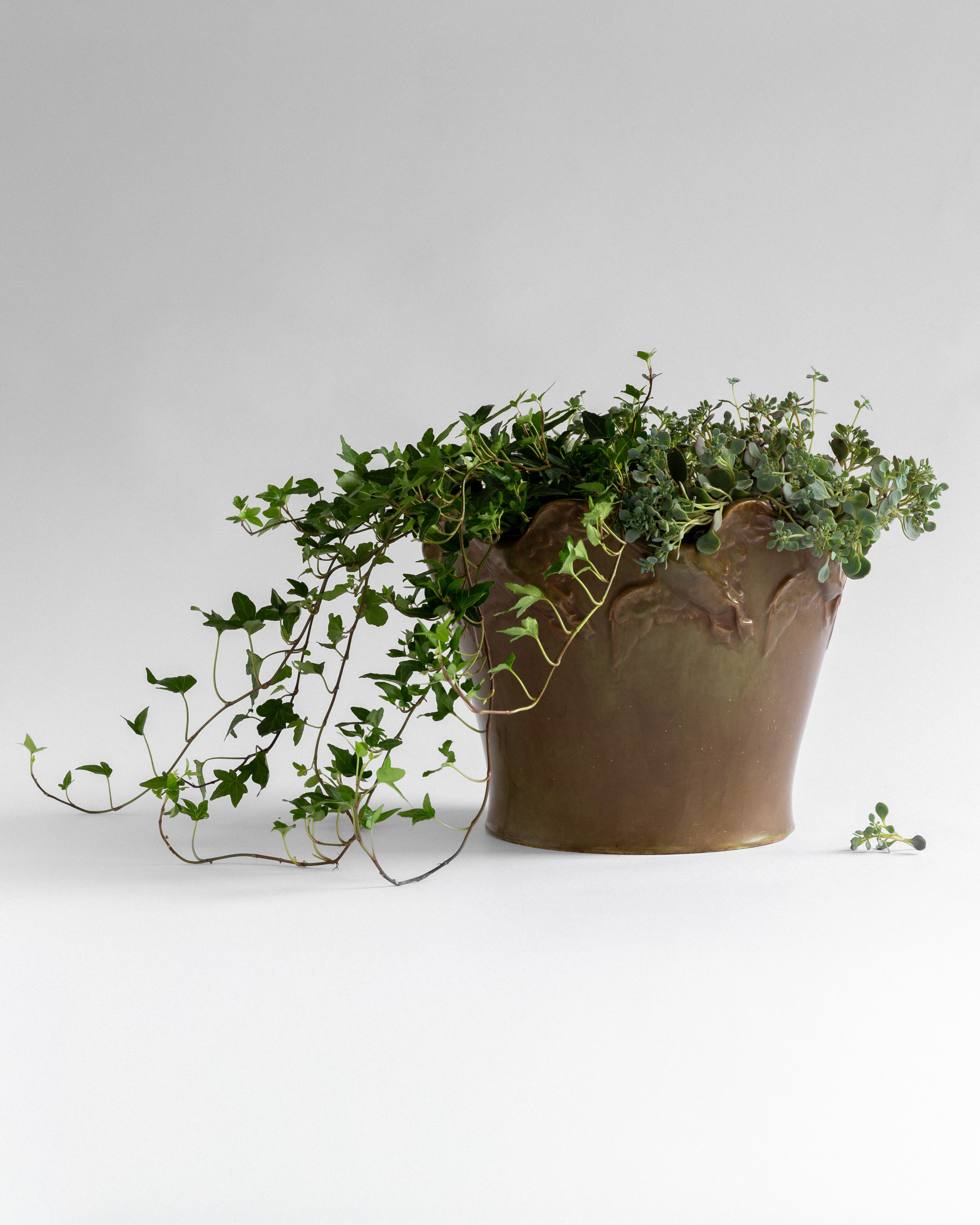 Large Art Nouveau Planter by Gustavsberg, Sweden, C. 1905 — side angle