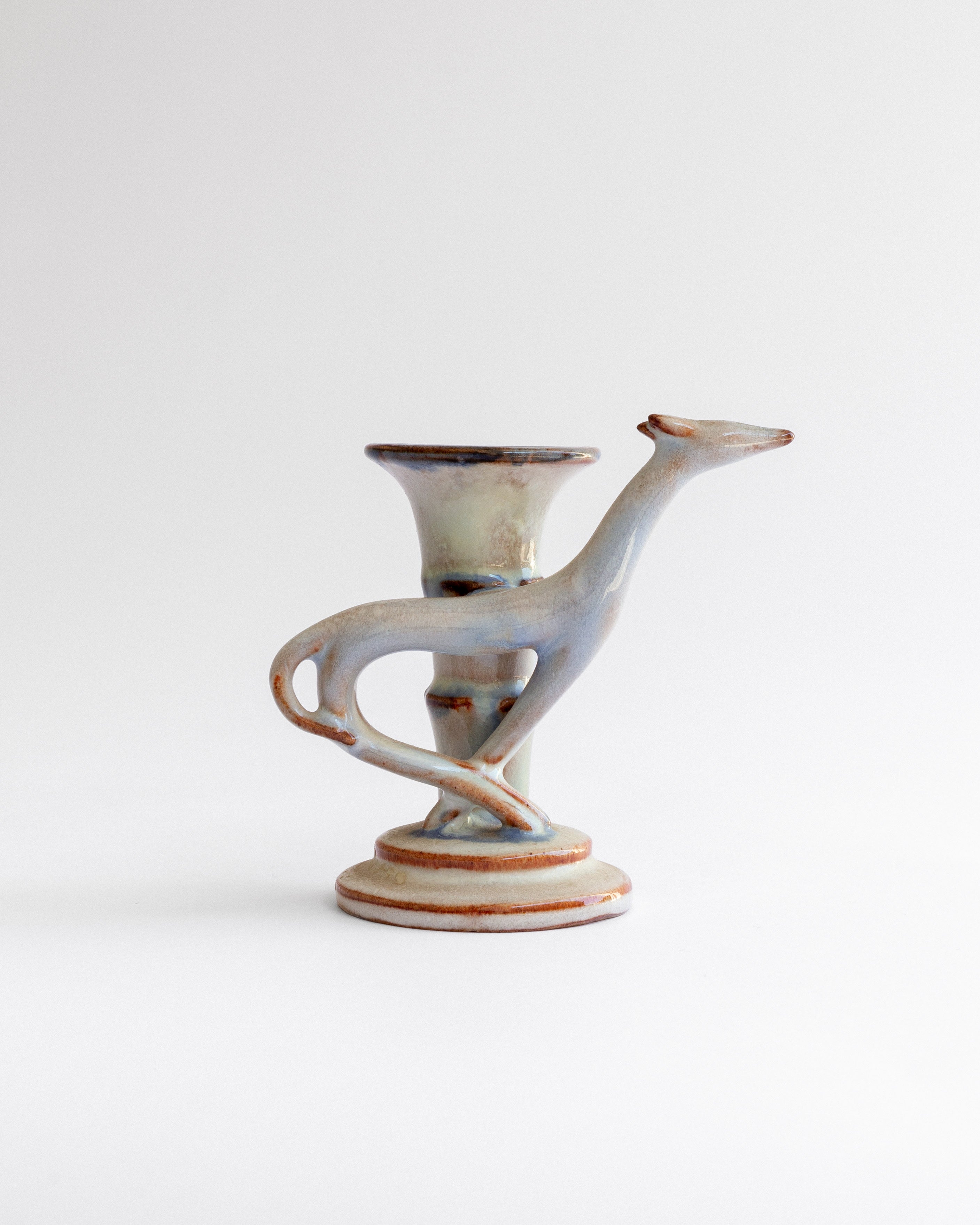 Sculptural Art Deco Ceramic Candle Holder, 1920s–30s — detail view