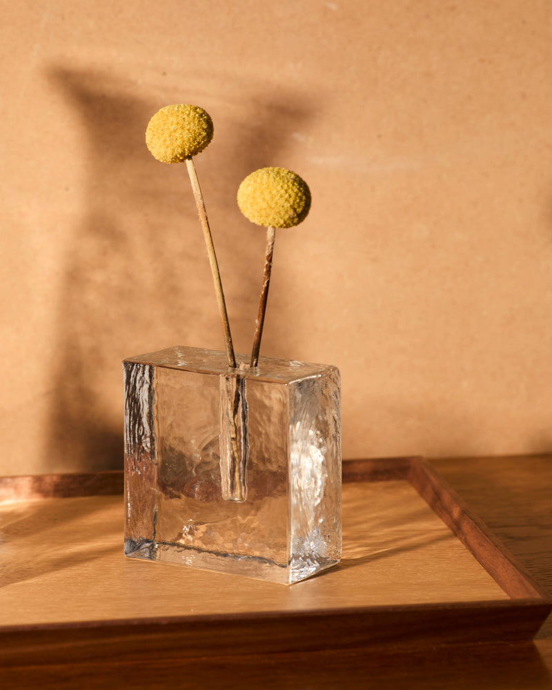 Block unifleur / stem vase in European glass (Small) by DIG IN JAPAN | The Oblist