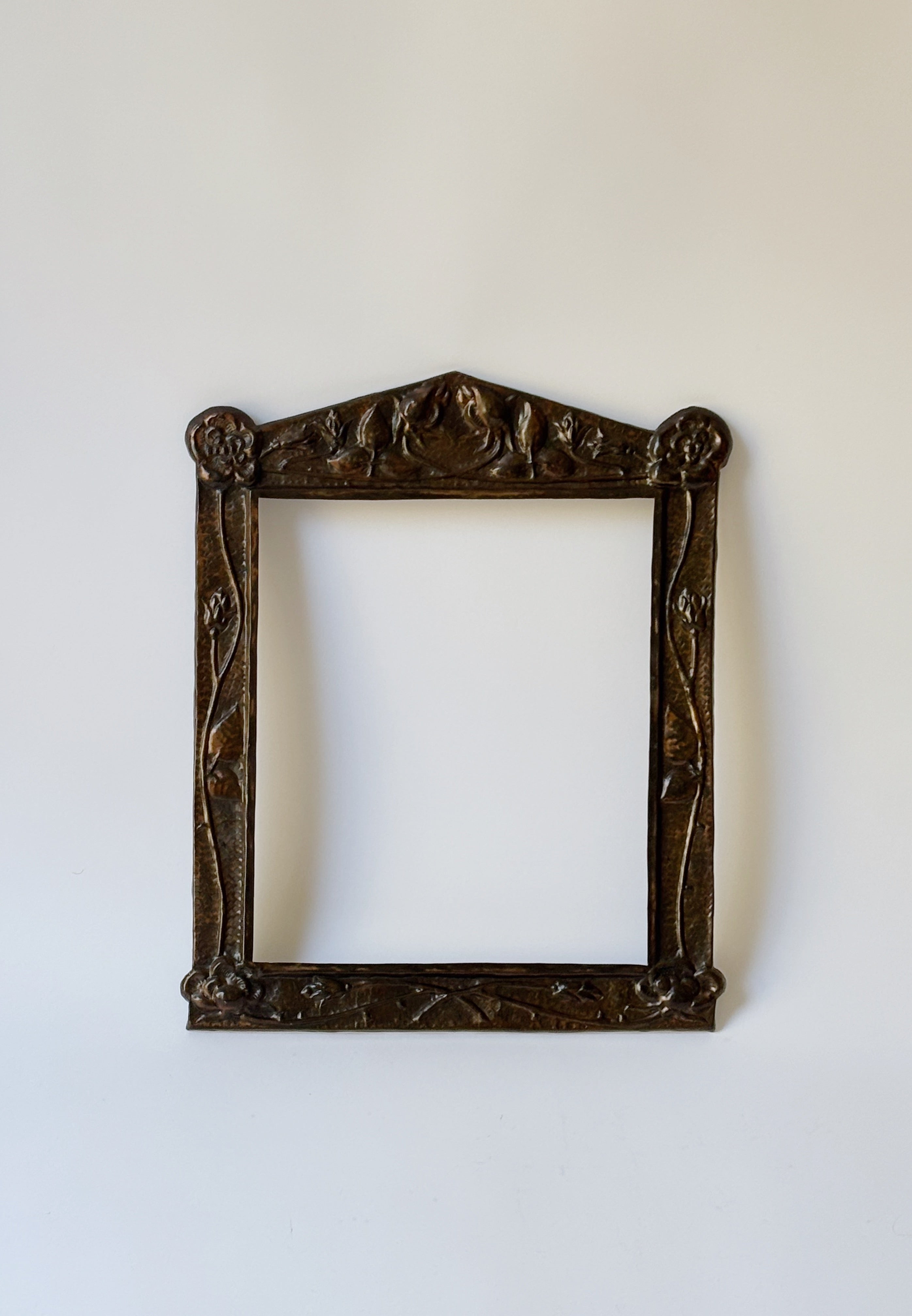 Repoussé Folk Art Copper Frame, c. 1970's-1980's Poland — in context