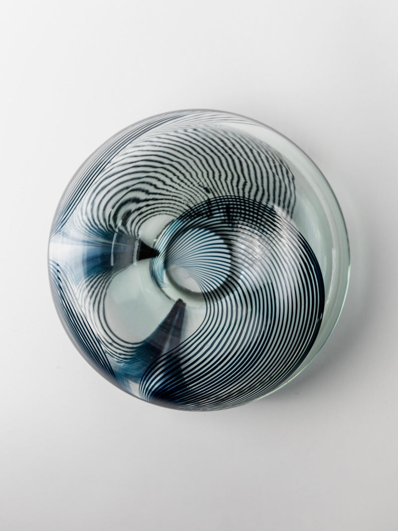 Murano Glass Bowl, Italy 1970s by Bottega Jacobs | The Oblist — handcrafted blue and clear glass