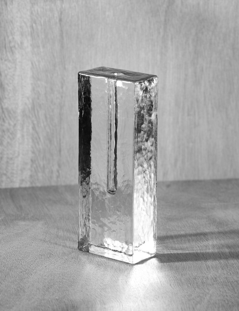 Block unifleur / stem vase in European glass (Extra Large) — detail view