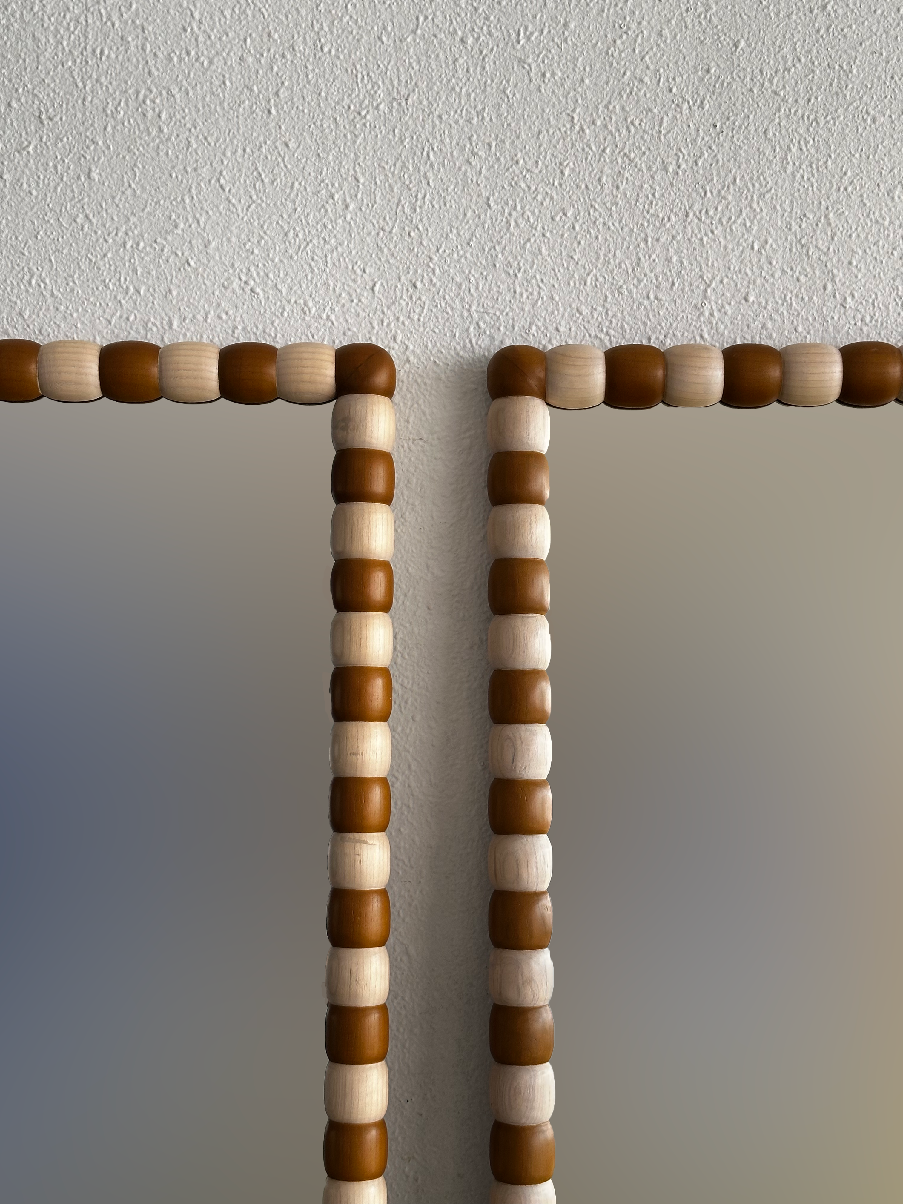Onde Mirror in Wood (Brown) — side angle