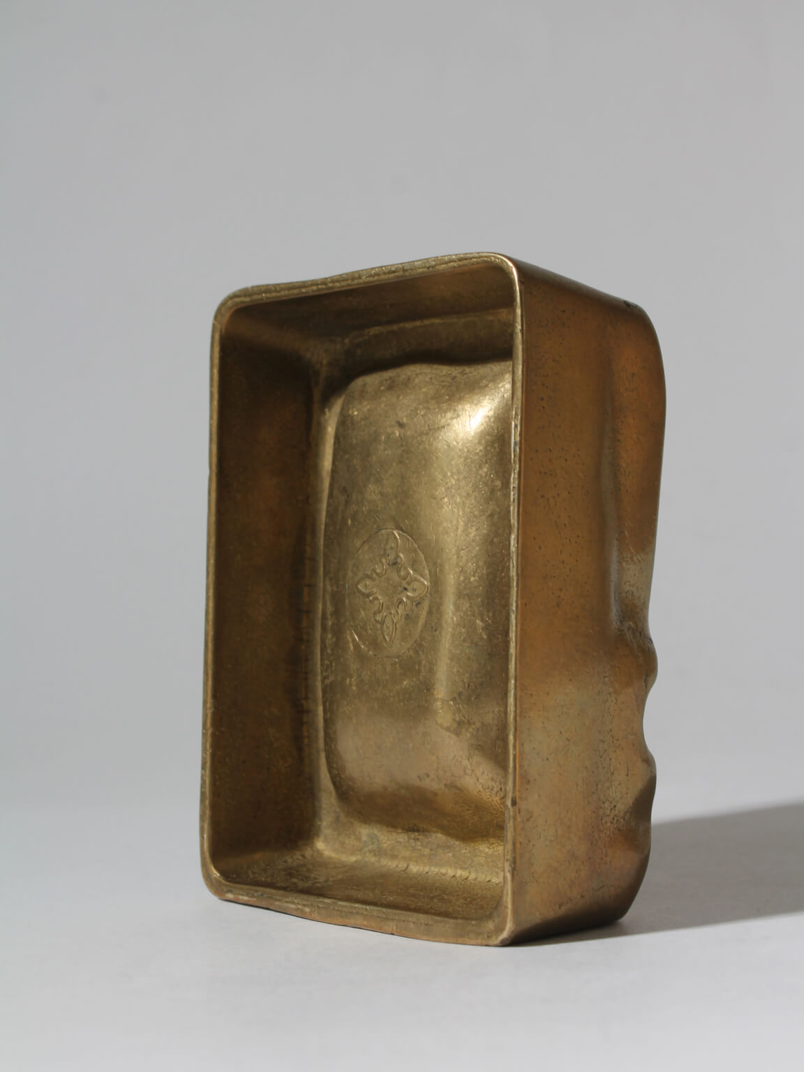 Solid Brass Organic Ashtray — lifestyle setting
