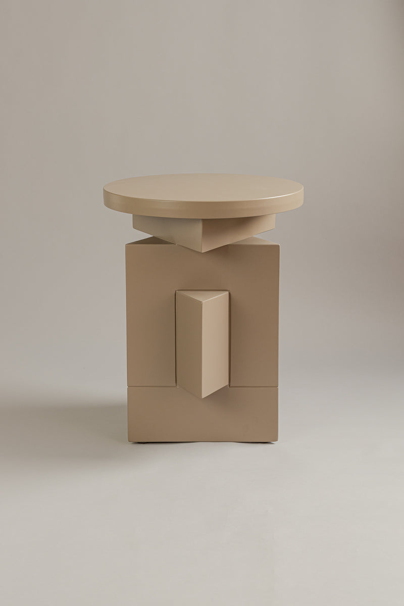 Lacquered Side Table - ASTER Series by Daniel Couttolenc, Lacquered MDF — close-up