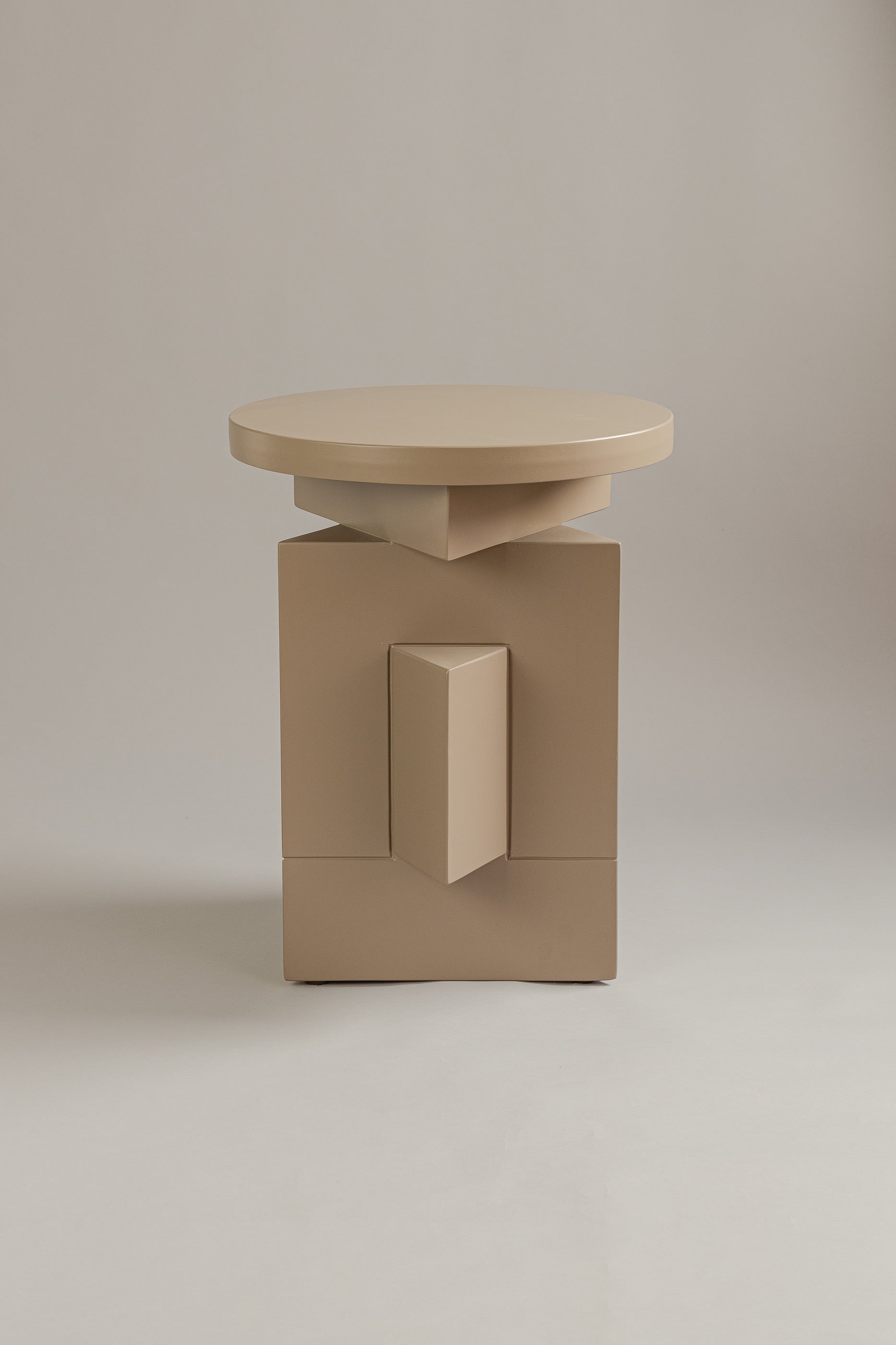 Lacquered Side Table - ASTER Series by Daniel Couttolenc, Lacquered MDF — close-up