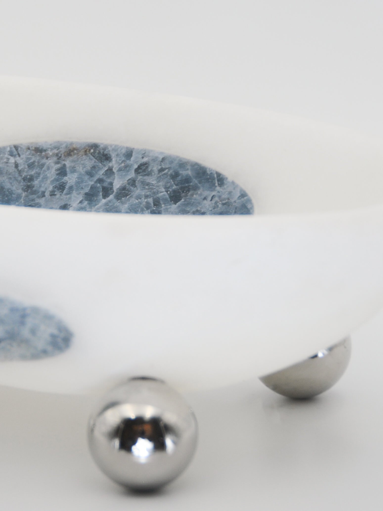 Orbit Bowl, in Stone and Steel — side angle
