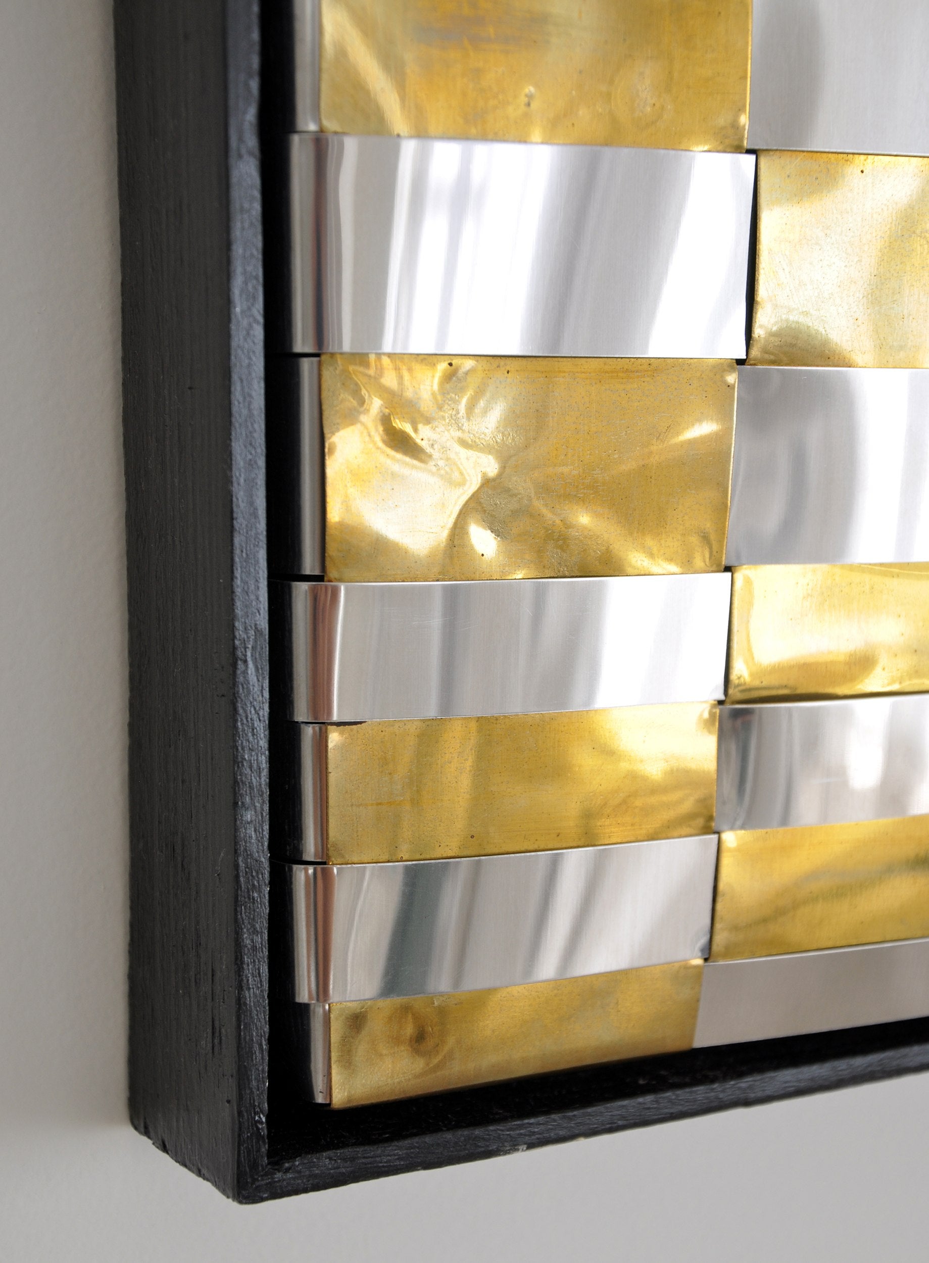 Woven Metals No. 3 - Reflective Wall Sculpture (Unique Piece) — lifestyle setting