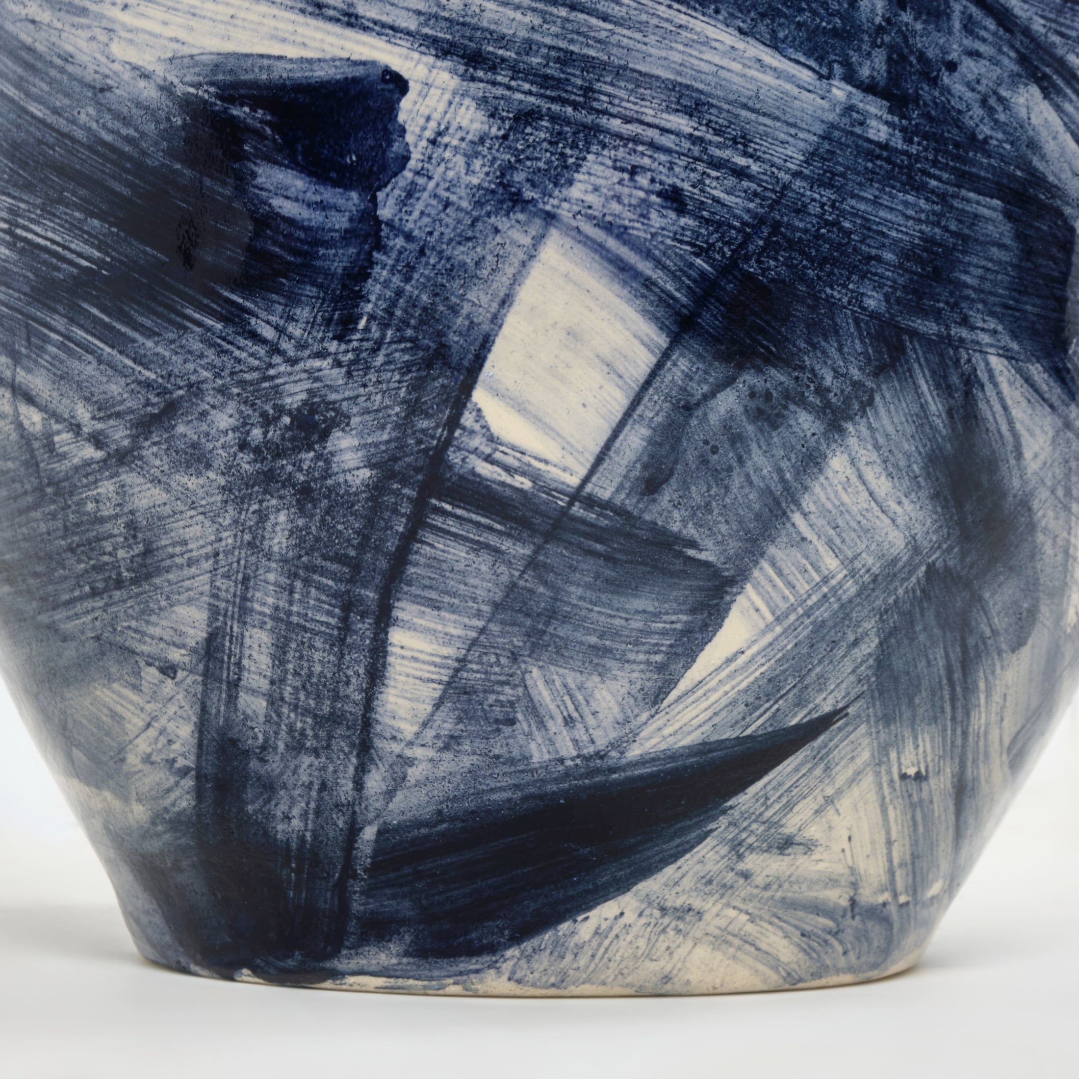 Medium Ceramic Side Table — close-up of blue textured surface