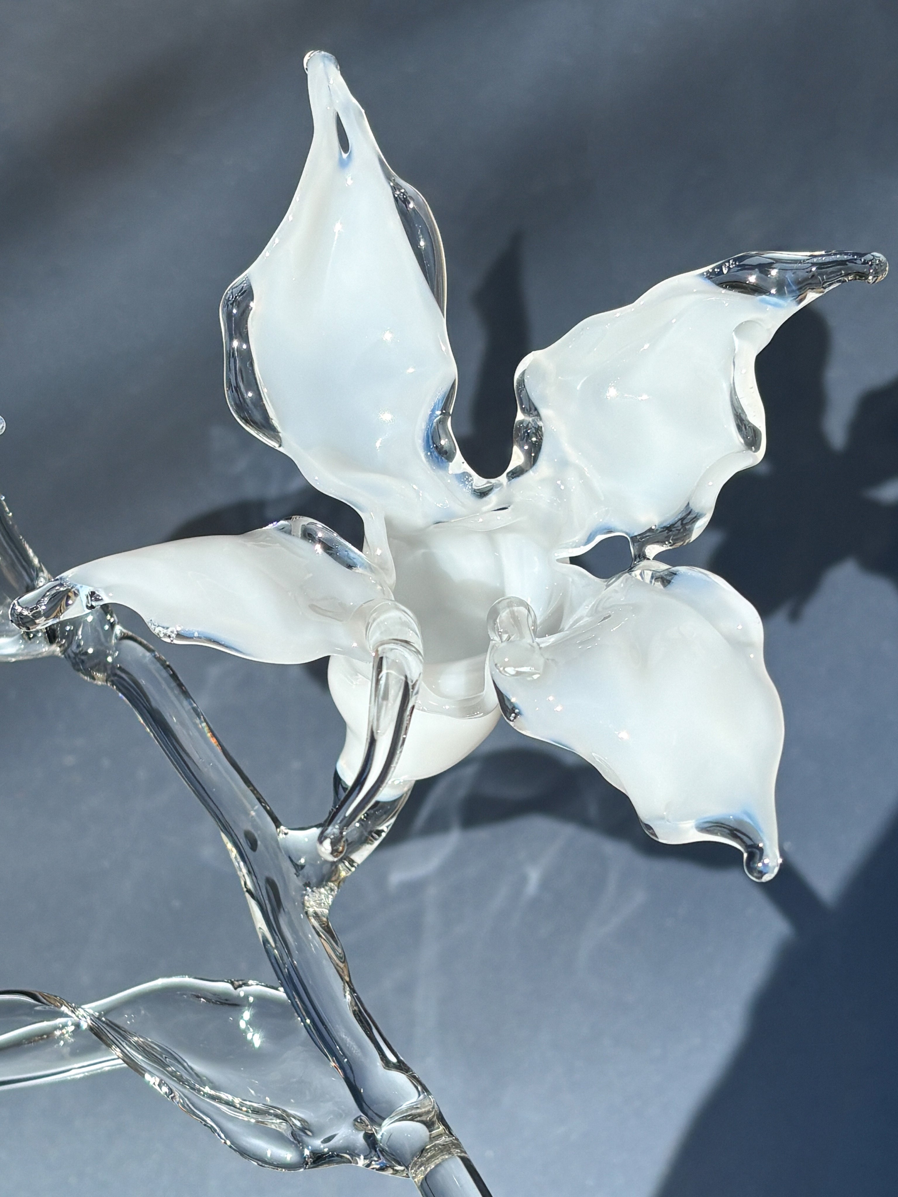 Glass Flower Organic Sculpture Bouquet — detail view