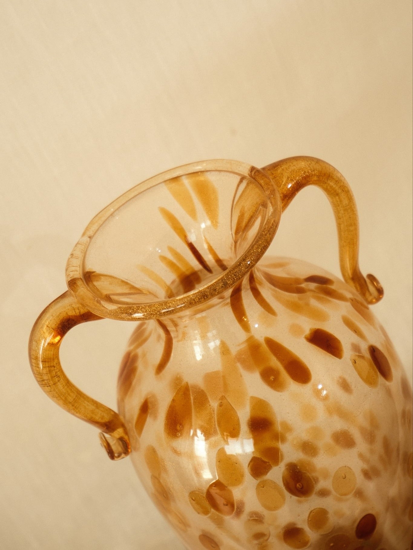 Amber Spotted Glass Amphora Vase — alternate view