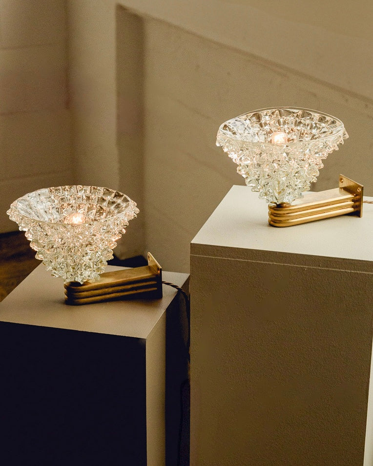 Pair of Barovier & Toso Rostrato Murano Wall Lights