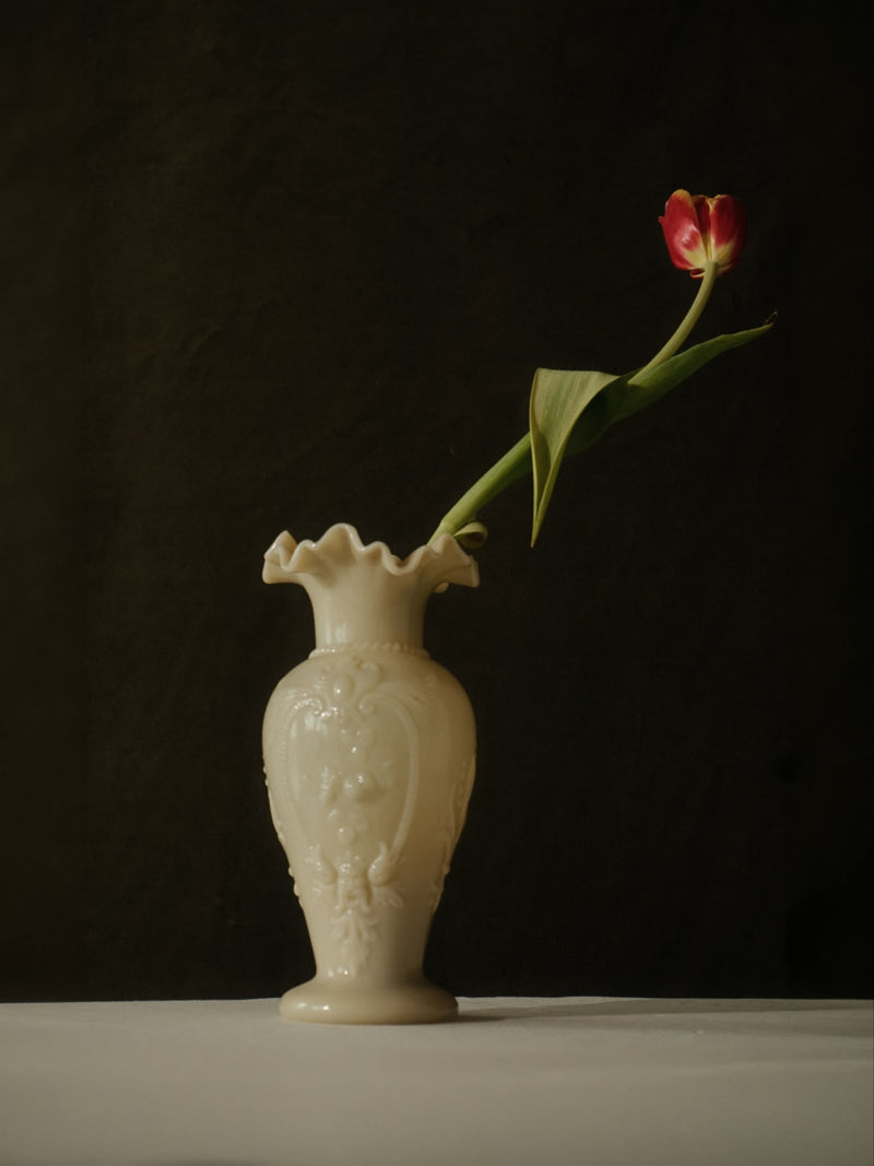 Cream Opaline Glass Vase by Truffe Studio | The Oblist