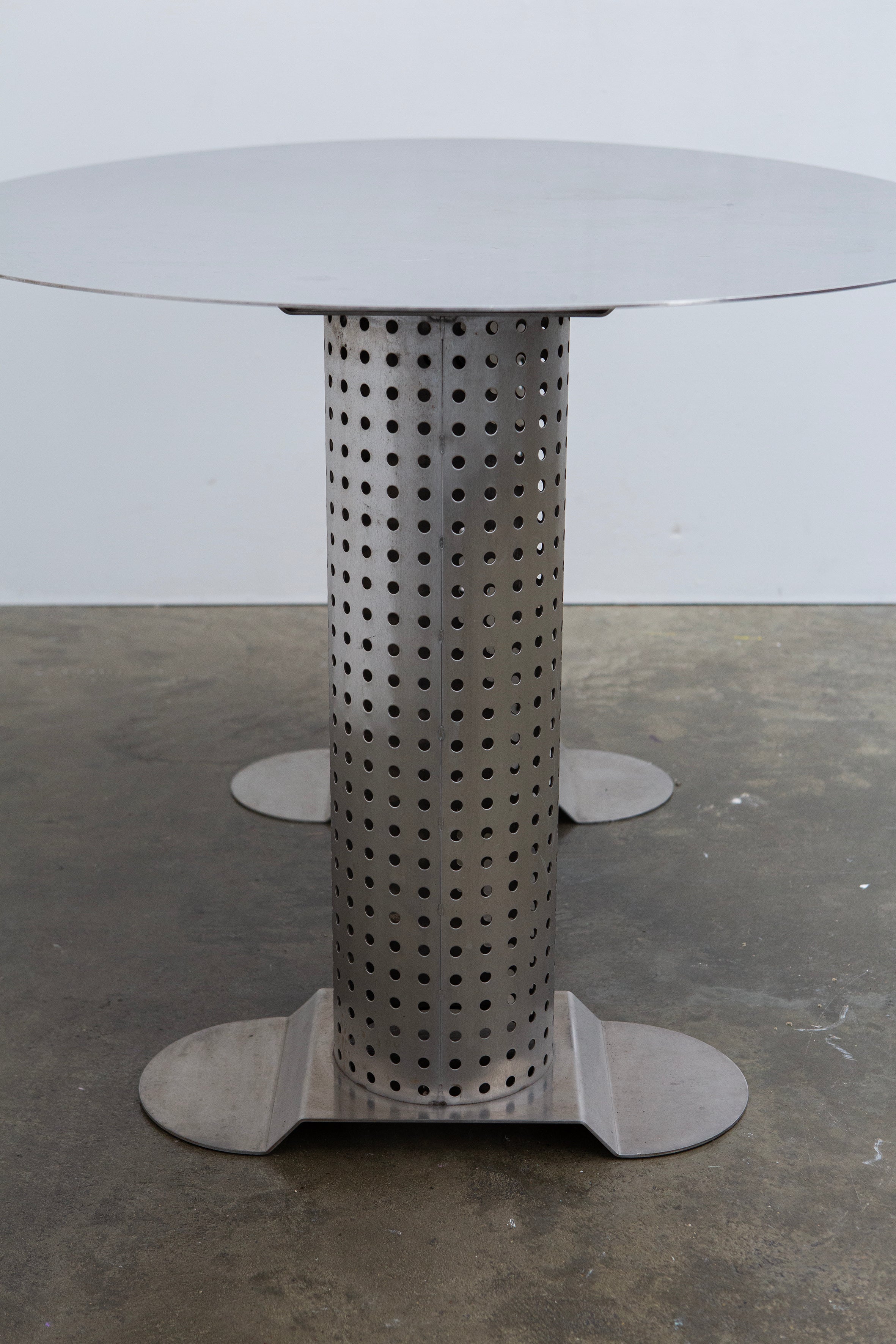 Postmodern Stainless Steel Dining Table, c.1980