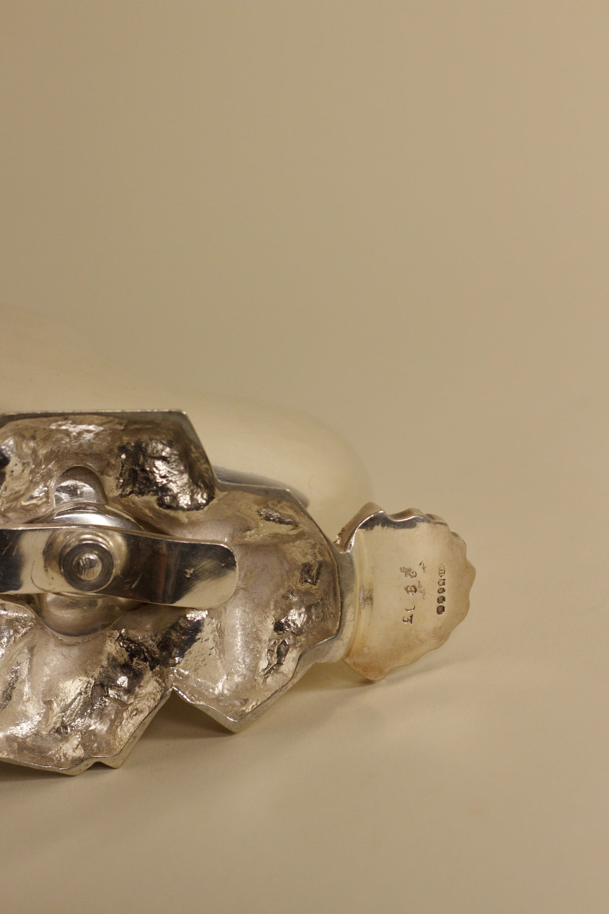 Nautilus Shell Silver-Plated Spoon Warmer — close-up