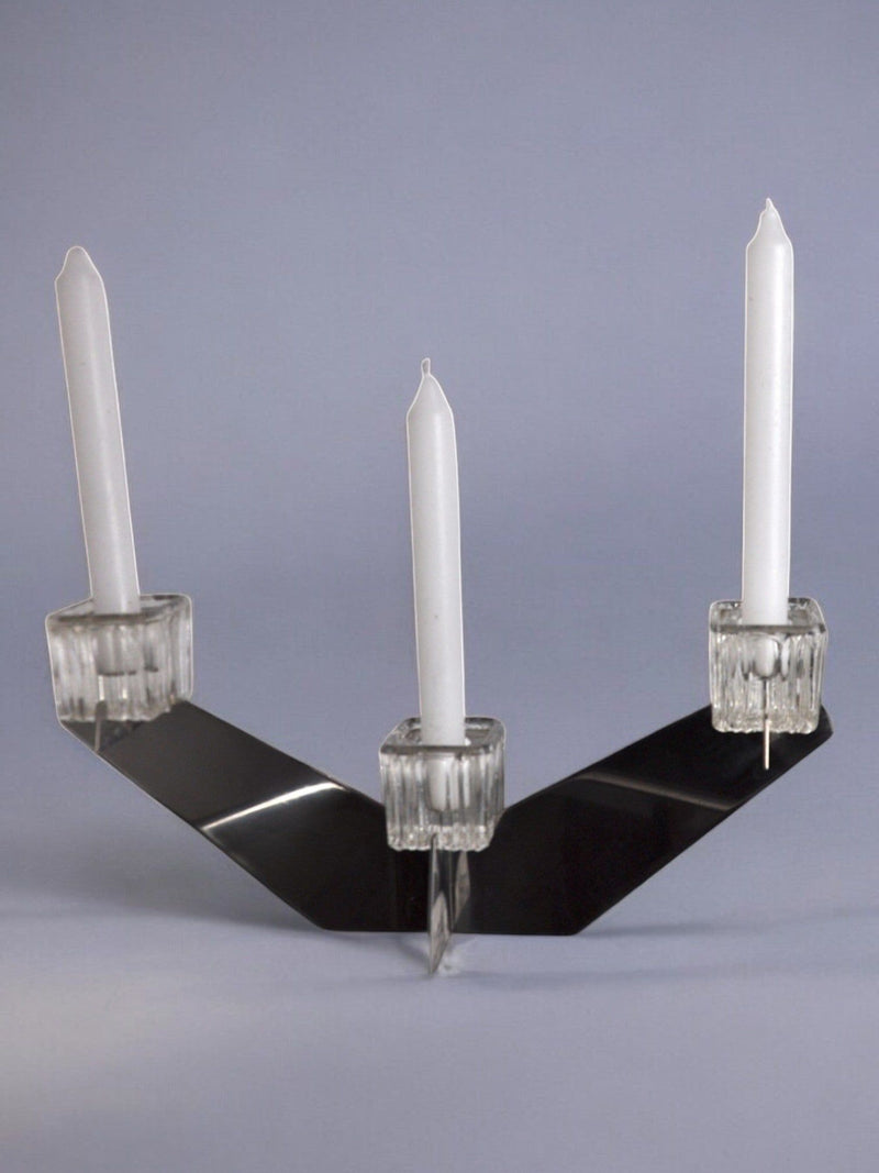 Peill & Putzler Candleholder, Germany, 1970s by Malamar Studio | The Oblist — glass and metal design