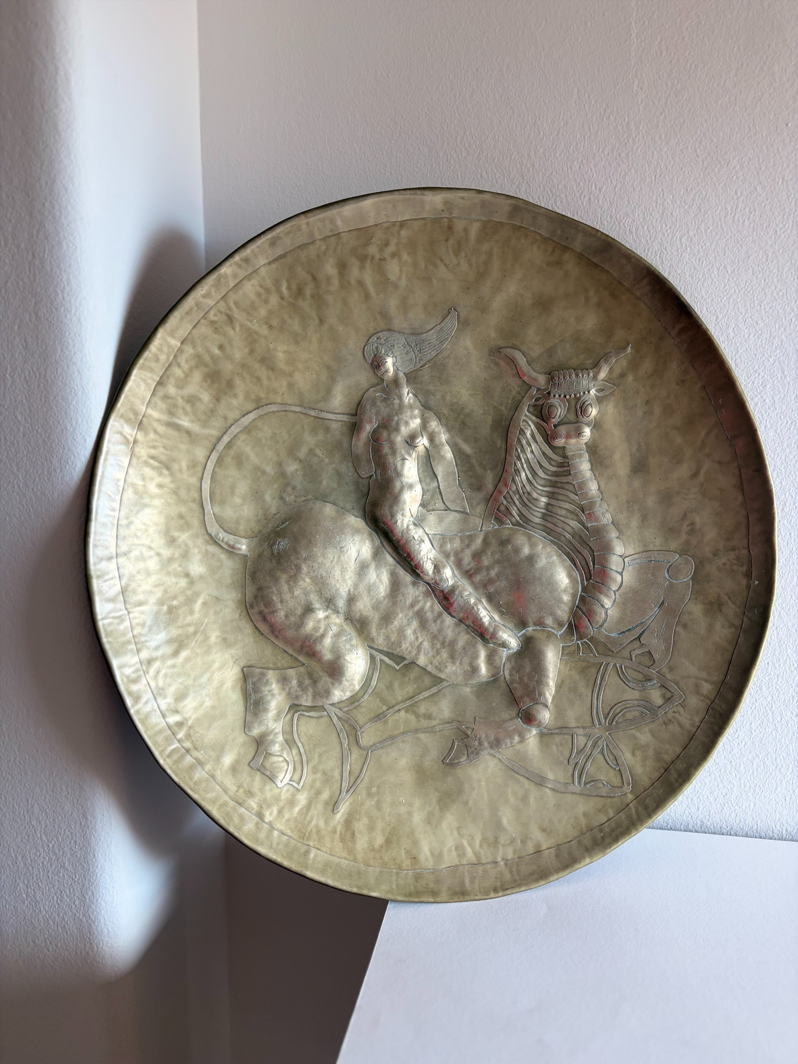 Brutalist large scale repousse wall plate, Spain, 1978 by OBJECT AGENCY | The Oblist