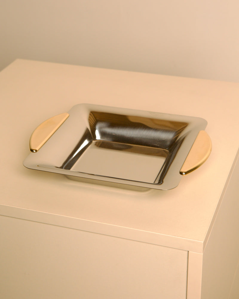 Italian stainless steel trinket tray by Elizabeth Line 80s by Treaptyque | The Oblist