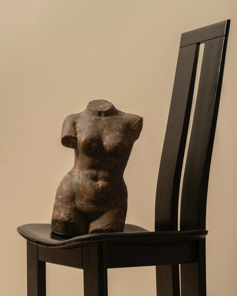 Ceramic Torso Sculpture by Les Objets Amsterdam | The Oblist — handcrafted dark ceramic