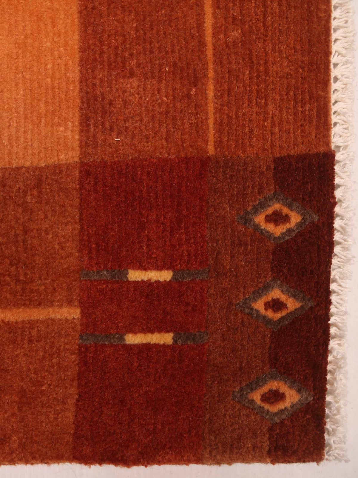 nepalese rug in ochre 170 x 234 cm — side angle