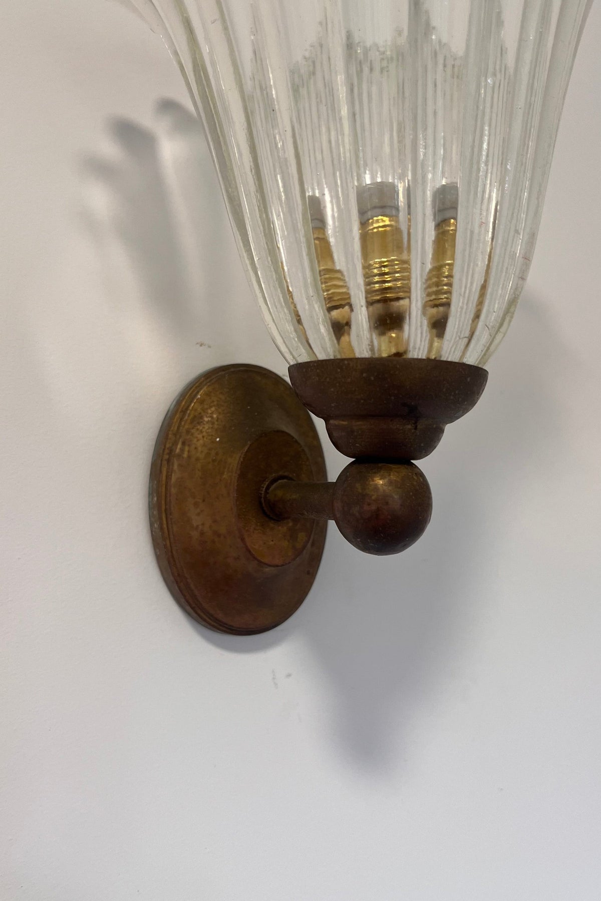 Pair of Mid-Century Italian Murano Wall Lights — close-up