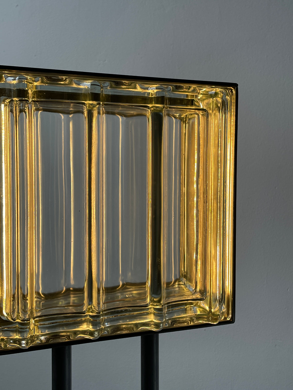 Fluted Glass Block Lamp — side angle