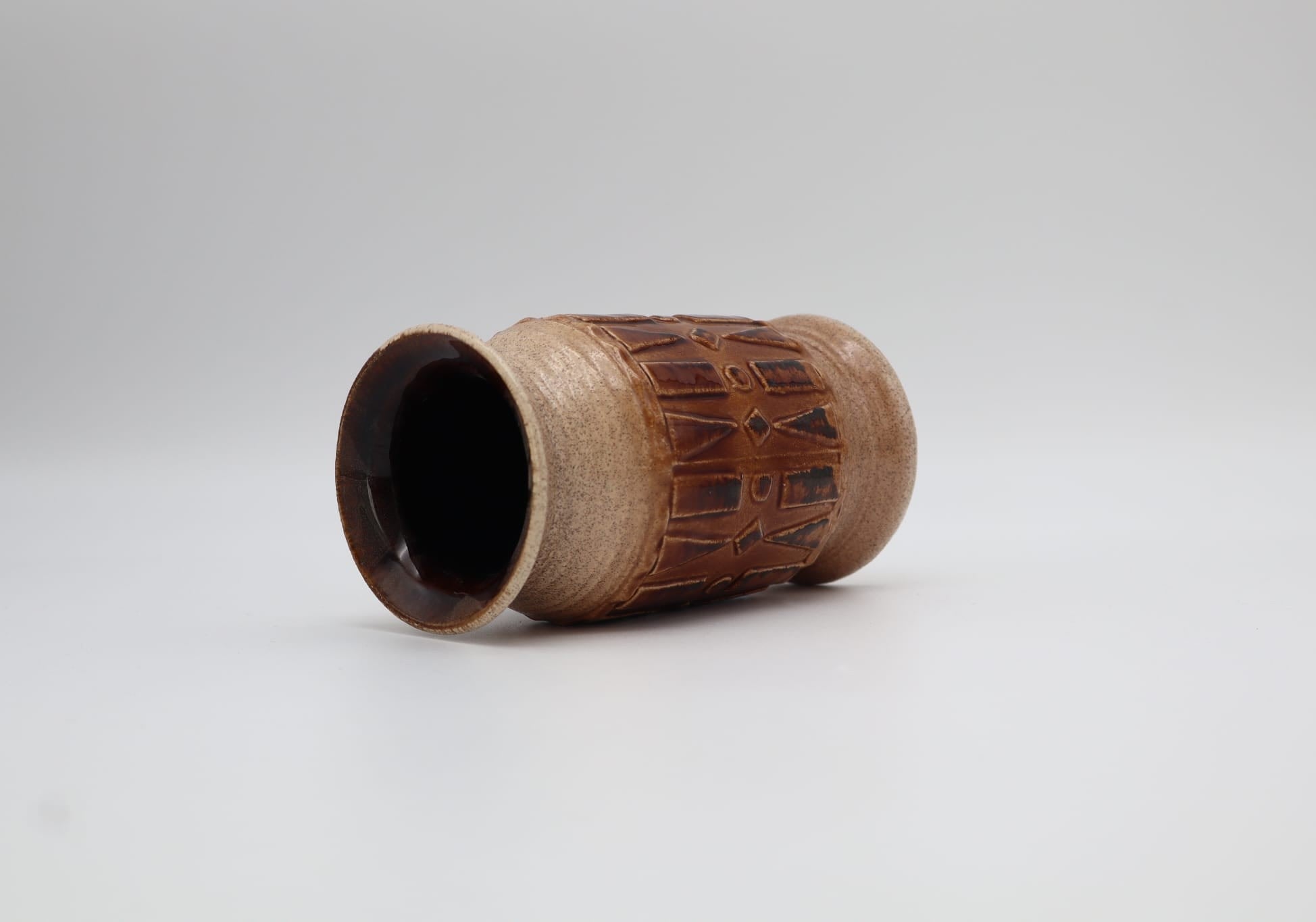 Mid-Century Modern Brutalist Ceramic Vase by Alfred Klein Keramik – 1970s — side angle