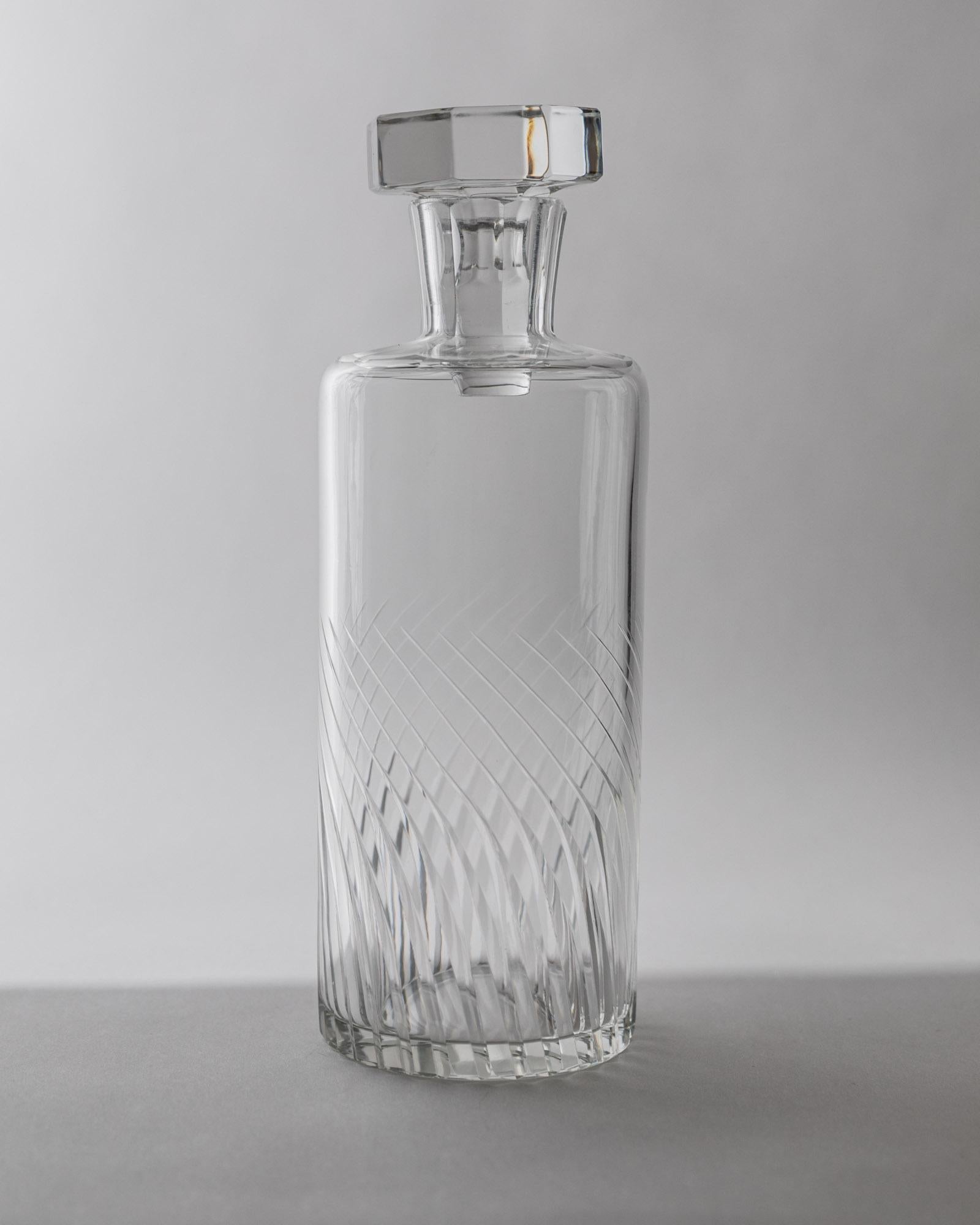 1960s Murano Glass Decanter — clear glass with textured pattern