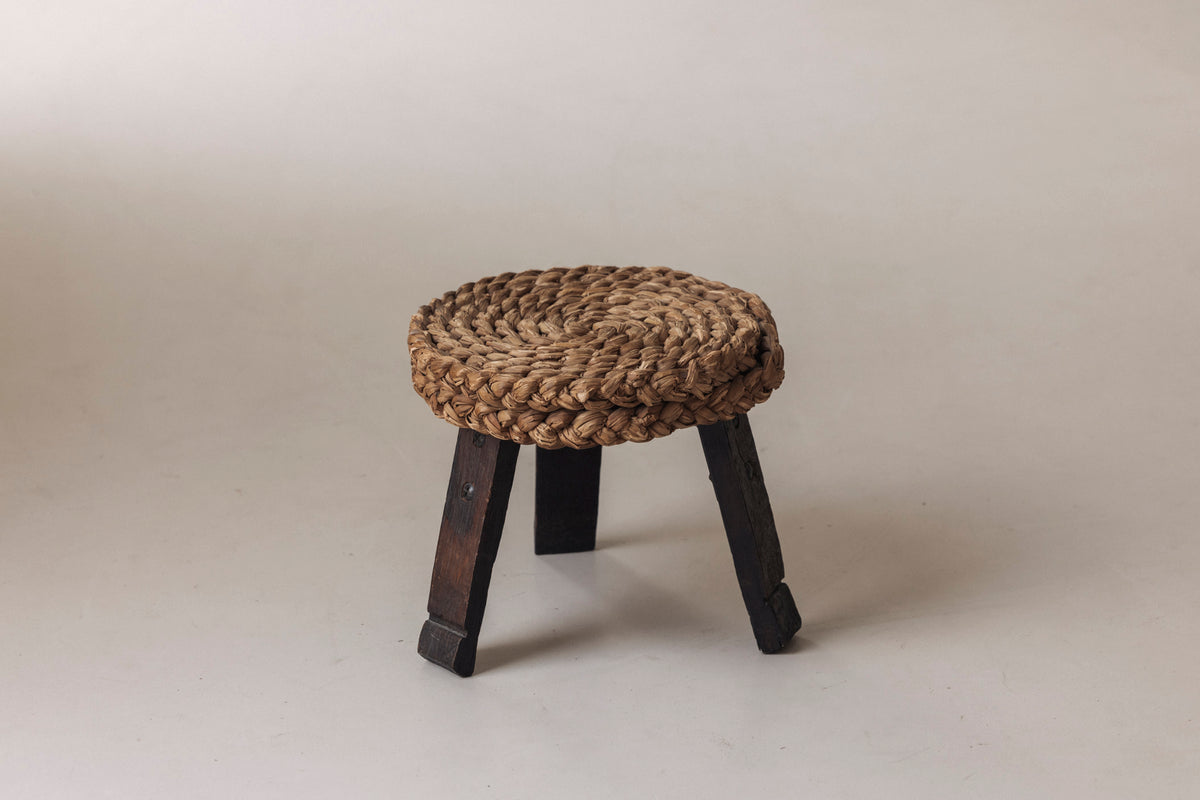 Rare Chair and Matching Stool by Adrien Audoux and Frida Minet, France 1950s — view 9