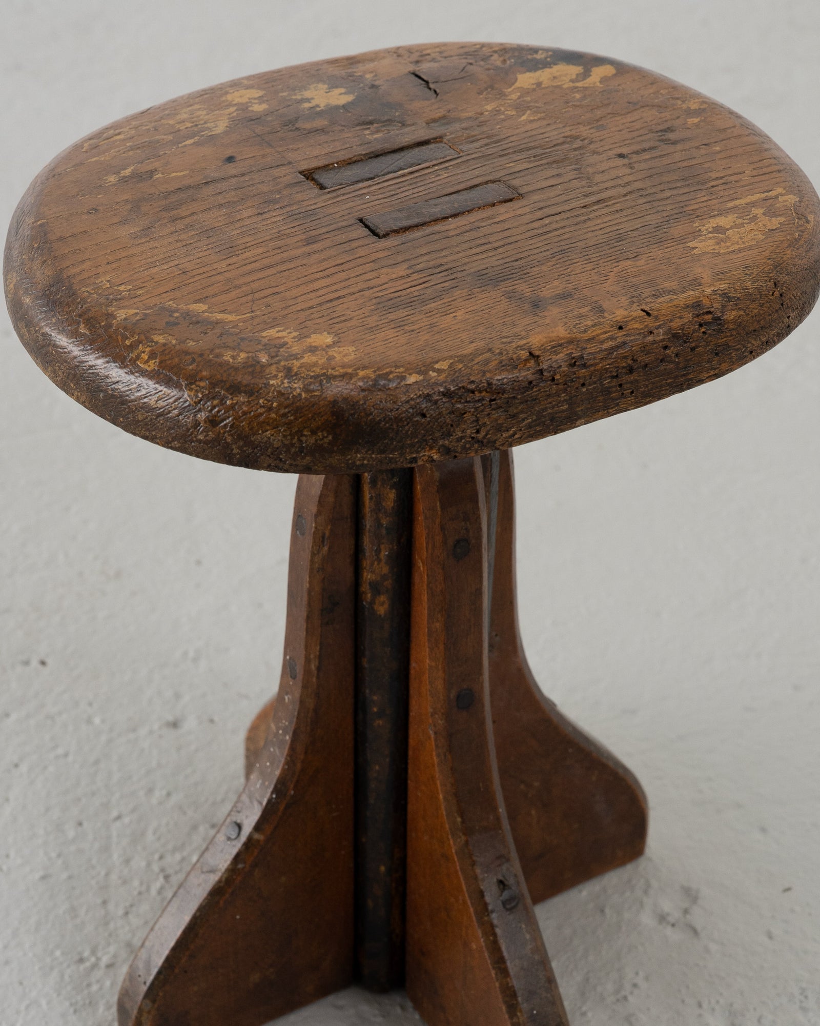 Modernist Factory Stool — close-up