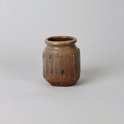 Stoneware Vase by Gustave Tiffoche — side view highlighting textured surface