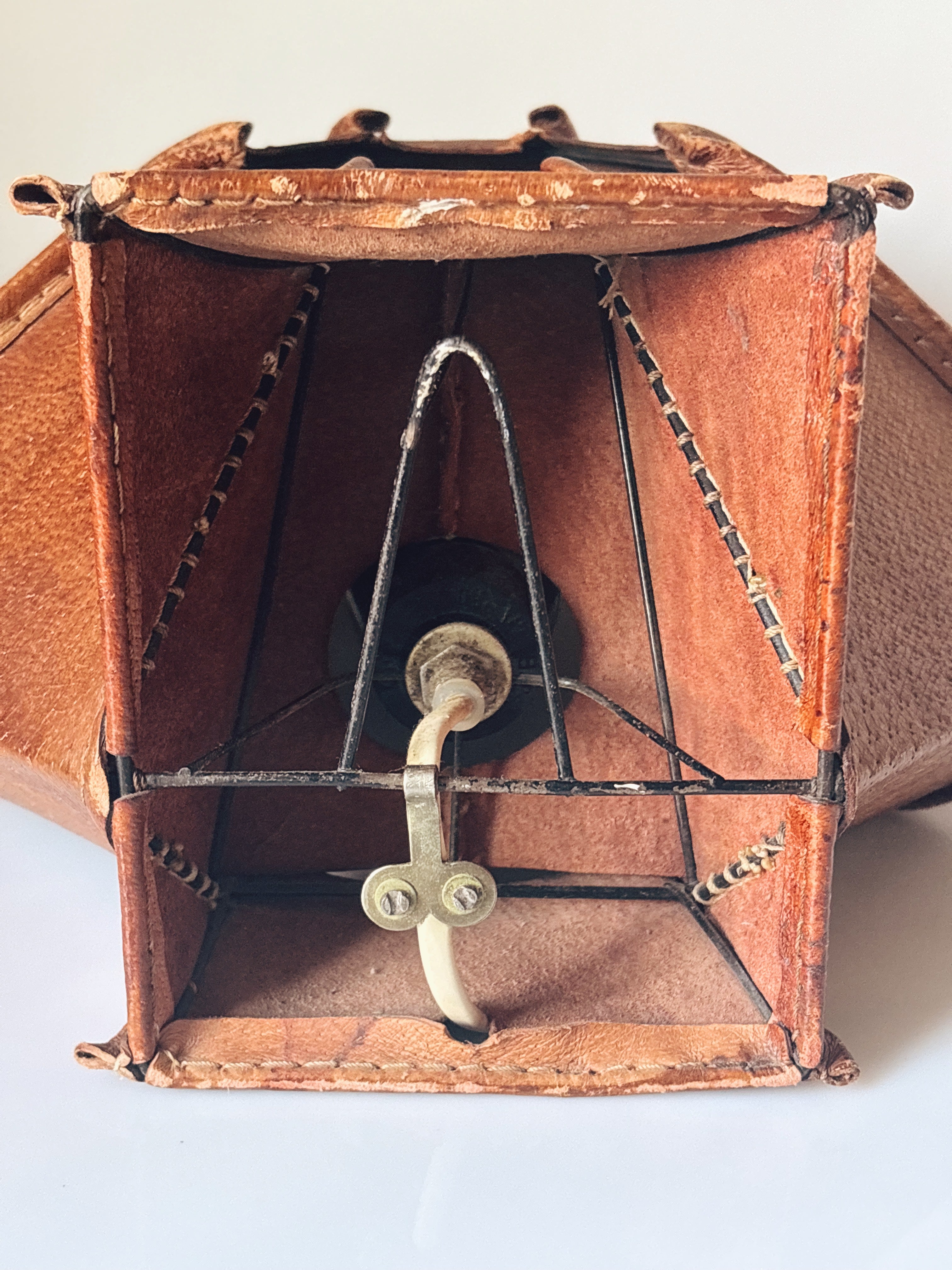 Leather Wall Lamp, Mid Century Poland — additional view
