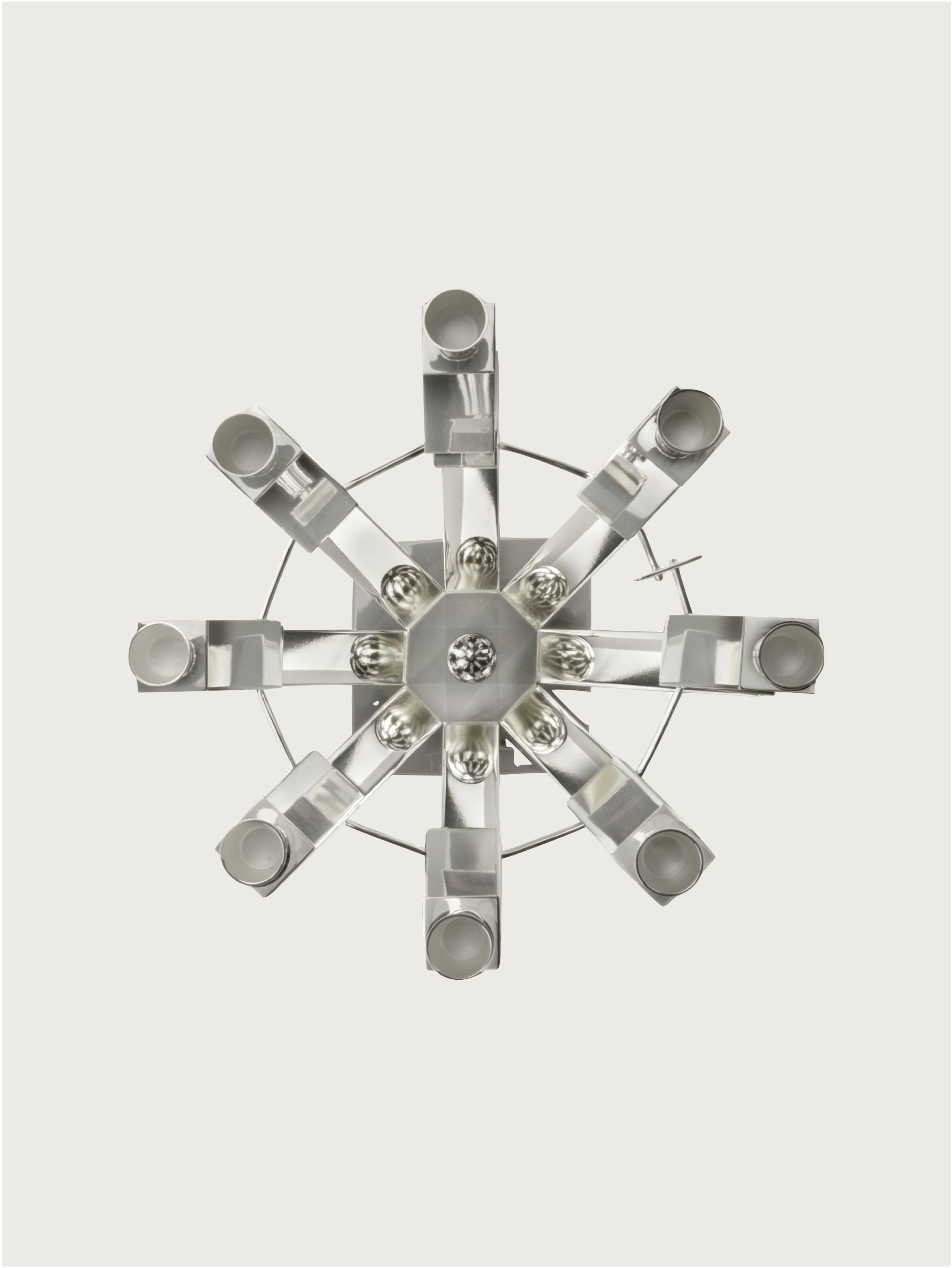 Silver plated 8-arm Candelabra — top view highlighting candle holders