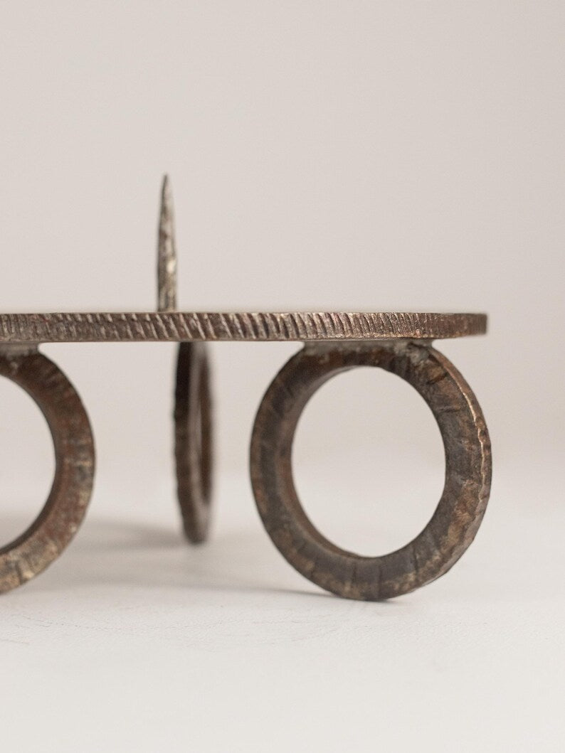 Vintage Brutalist Single Candleholder — alternate view