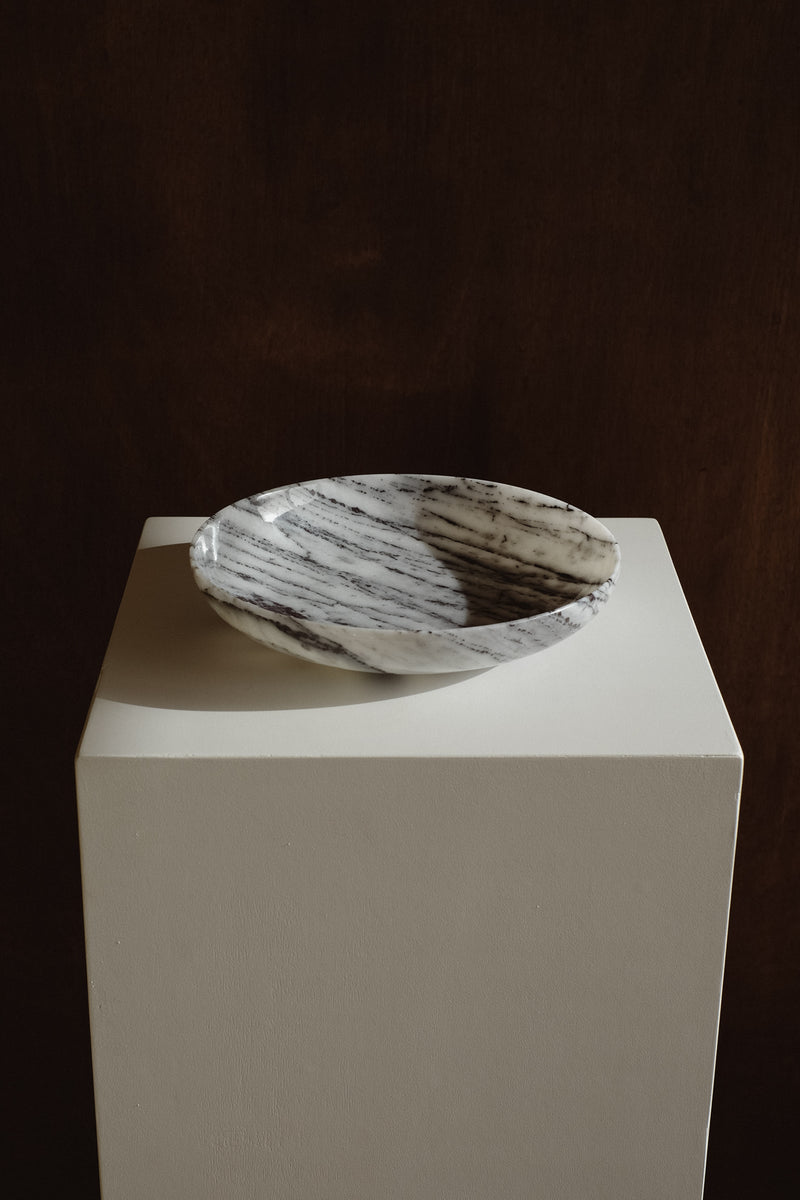 Marble Bowl by septembre studios | The Oblist — handcrafted white and gray marble