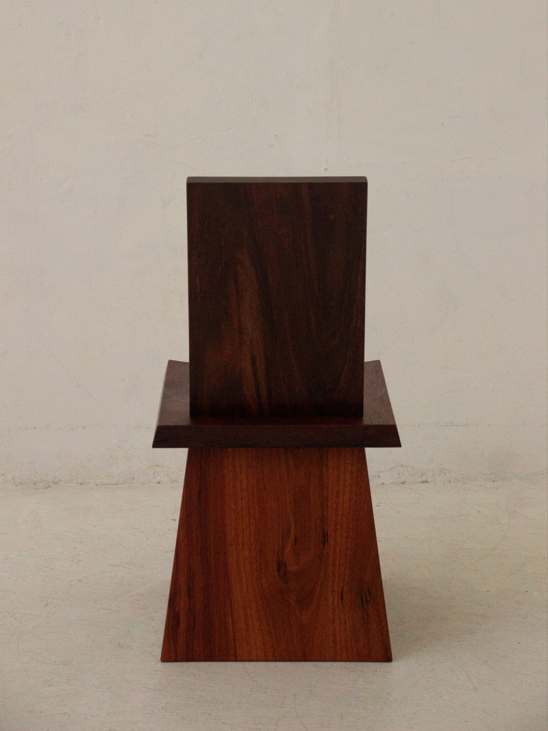 Waiting Chair — front view of handcrafted wooden design