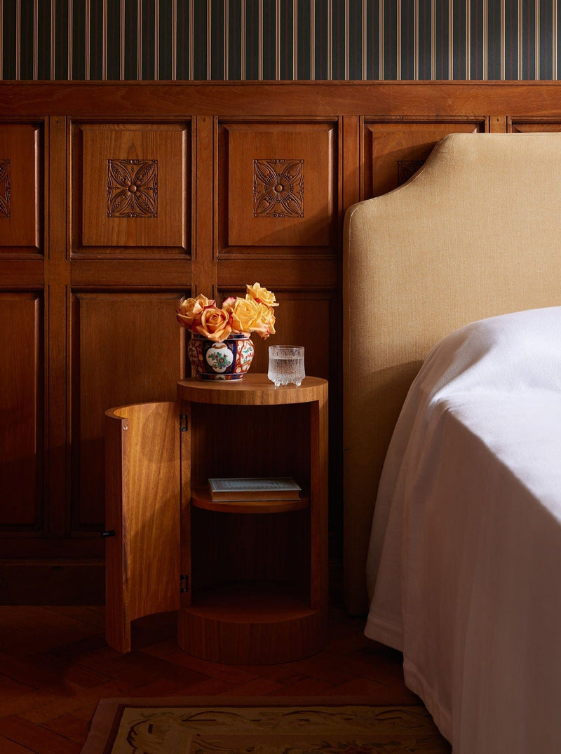 Pair of Constant Nightstand in Oiled Iroko — detail view