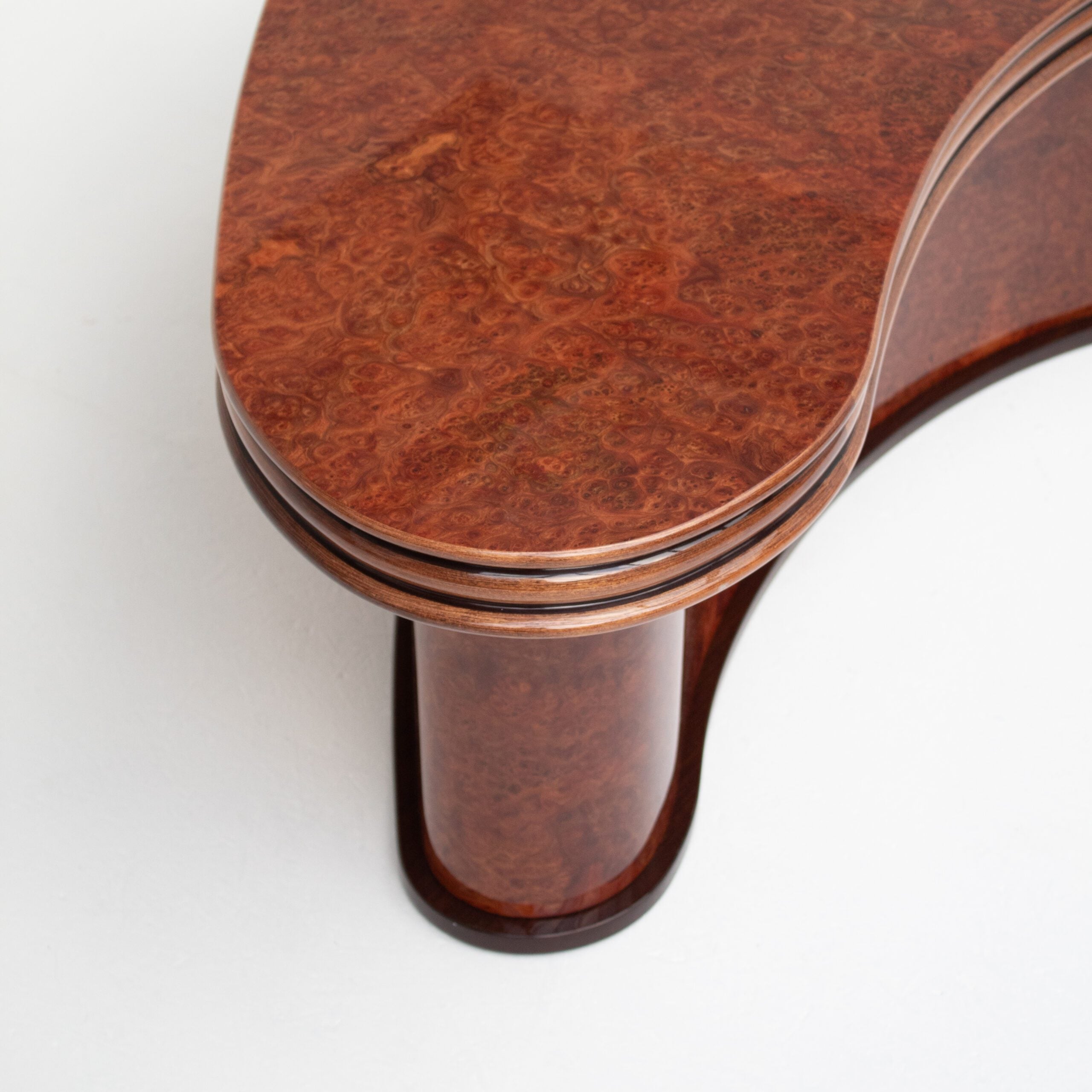 Curved Burl Wood Coffee Table