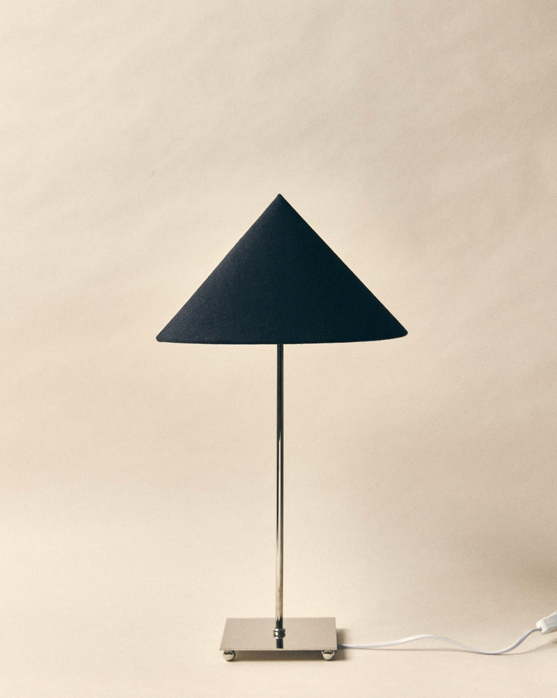 Levento' Table Lamp by SÒLER | The Oblist — black fabric shade, modern design