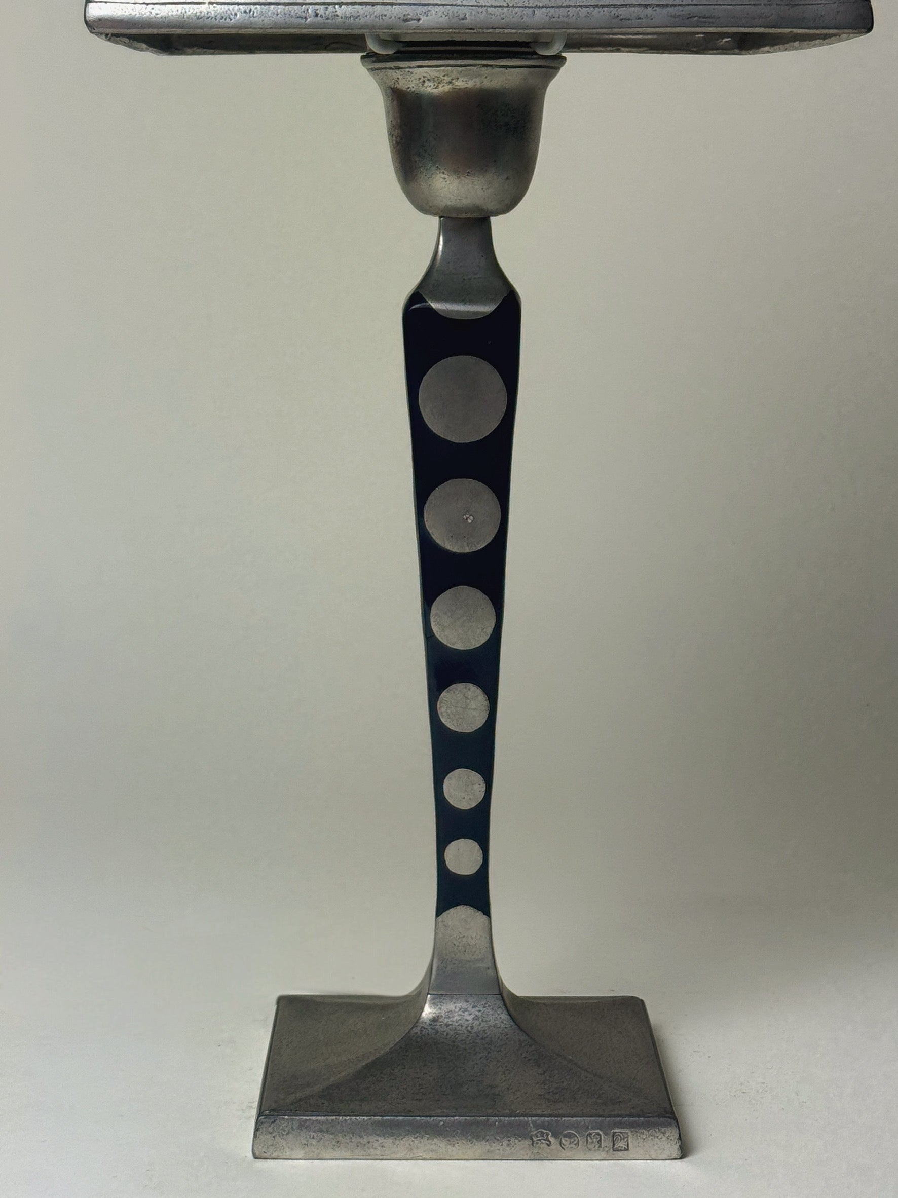 Italian Pewter table lamp by Cosi Taballini c1960 — detail view