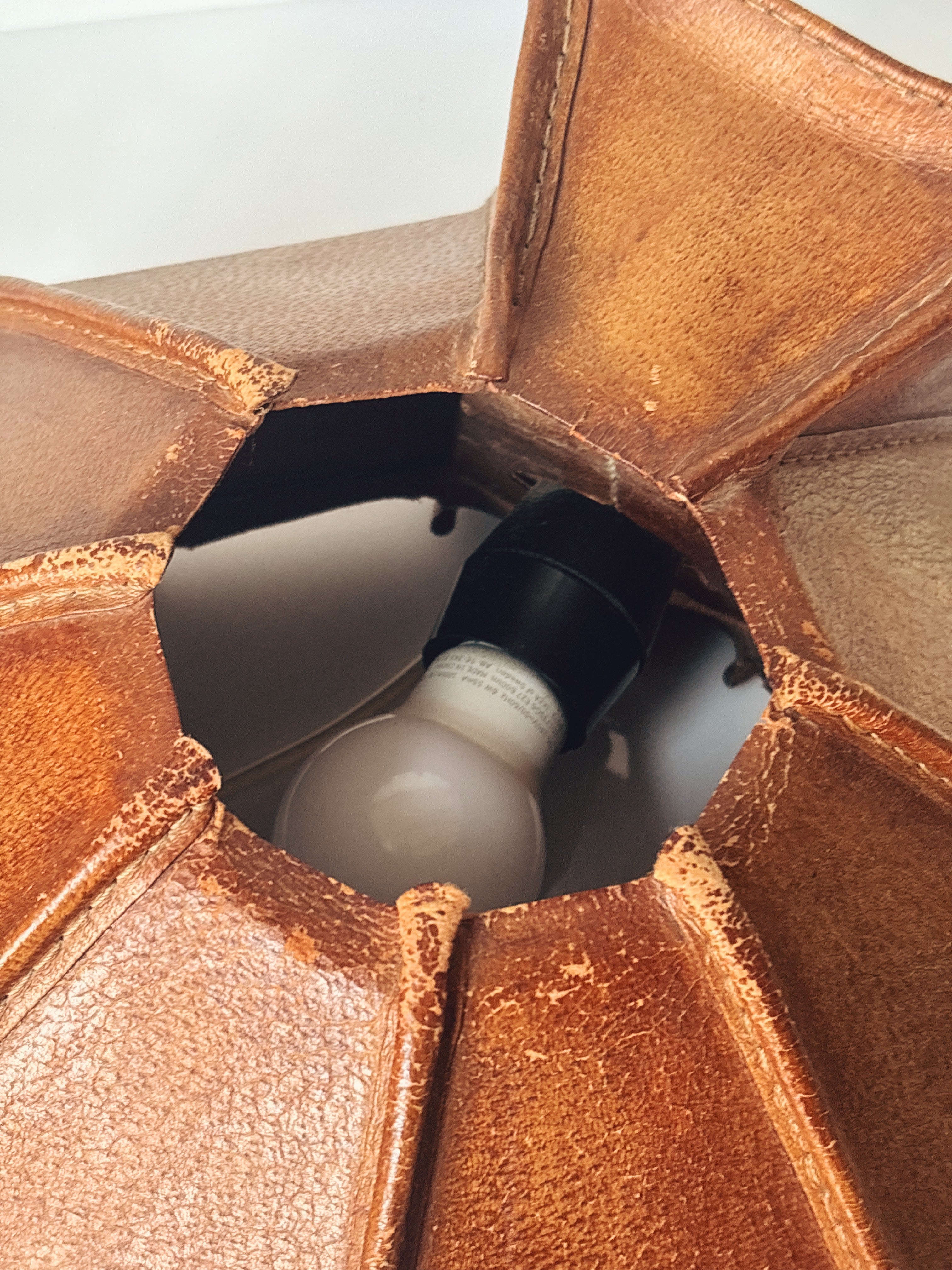 Leather Wall Lamp, Mid Century Poland — in context