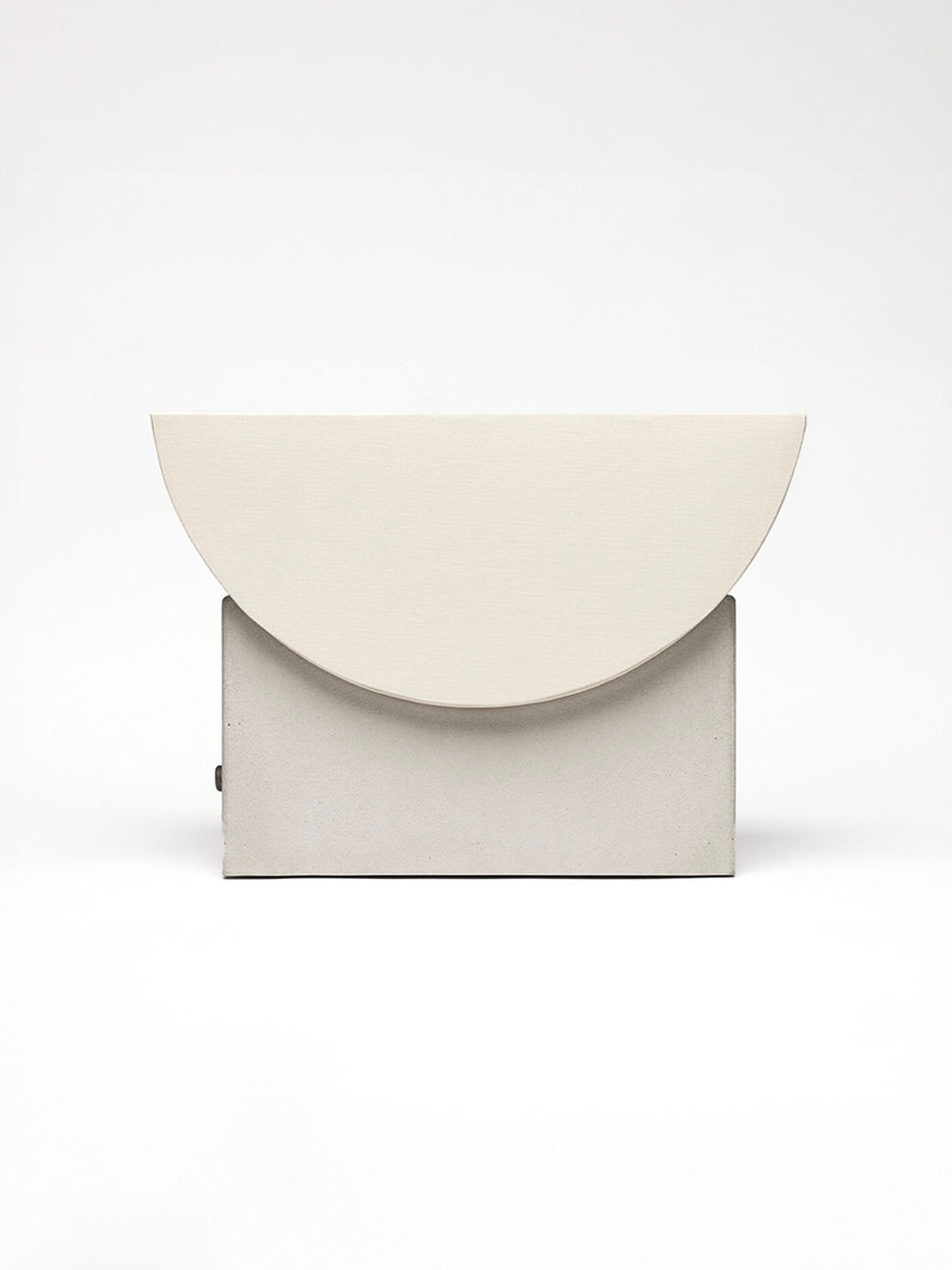 Reminder (001) – Table Lamp – Original — front view of concrete base and fabric shade