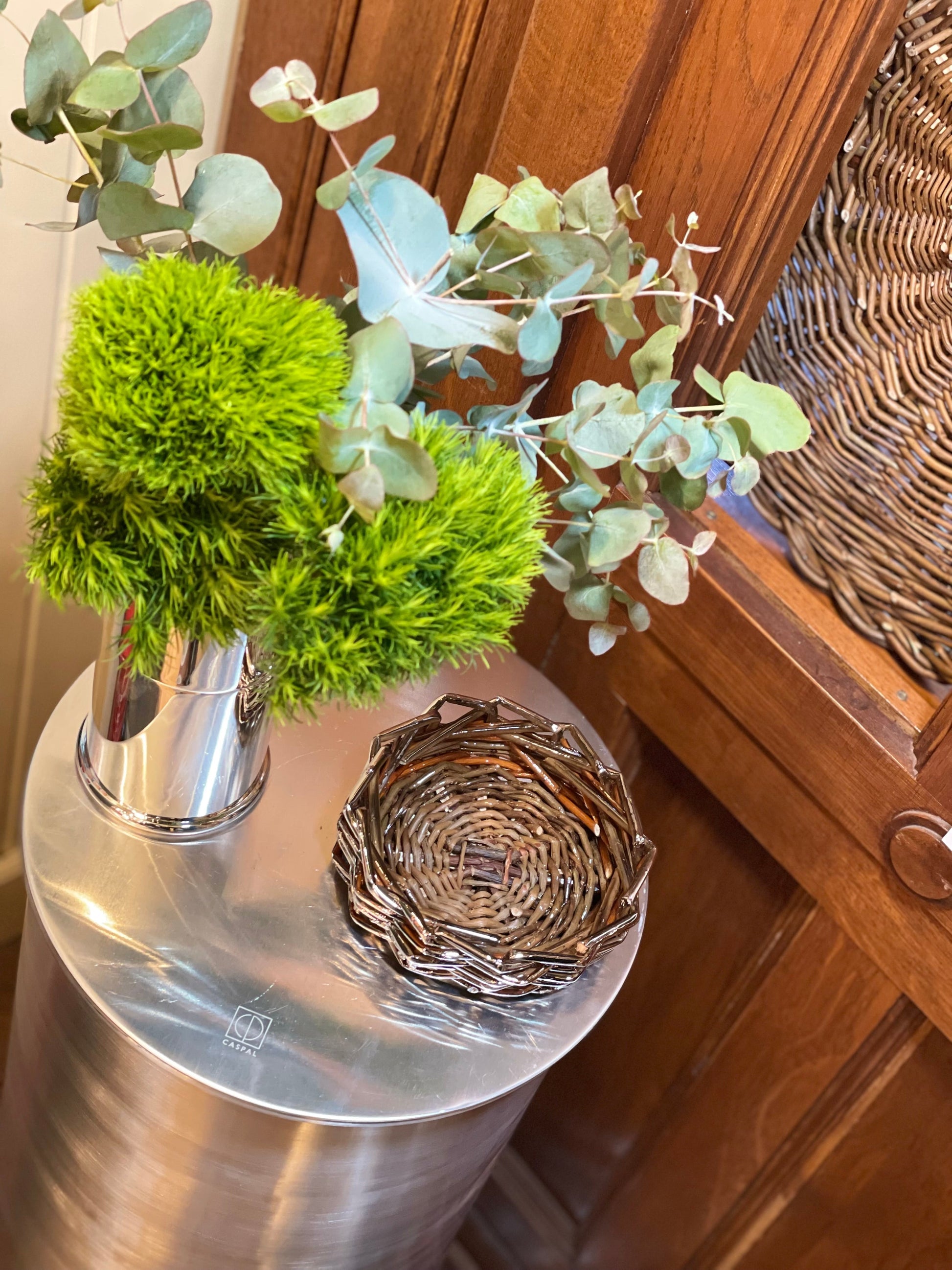 Contemporary Baskets - Mini Woven Metal-Plated Collection — alternate view